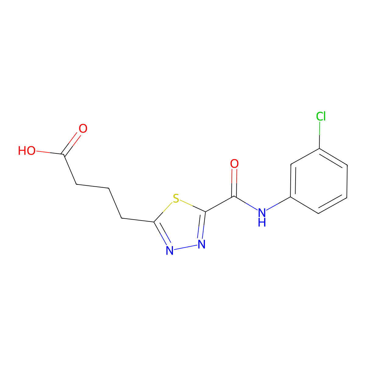 4-(5-{[(3-Chlorophenyl)amino]carbonyl}-1,3,4-thiadiazol-2-yl)butanoic acid molecular structure, CAS 1142209-51-5