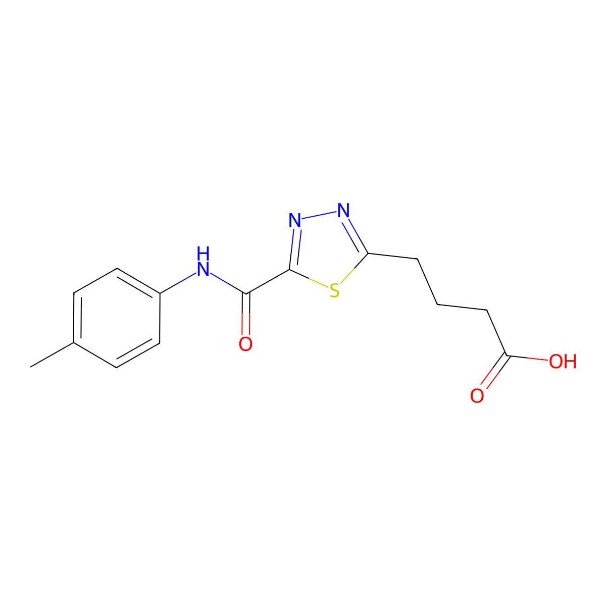 4-(5-{[(4-Methylphenyl)amino]carbonyl}-1,3,4-thiadiazol-2-yl)butanoic acid molecular structure, CAS 1142209-67-3