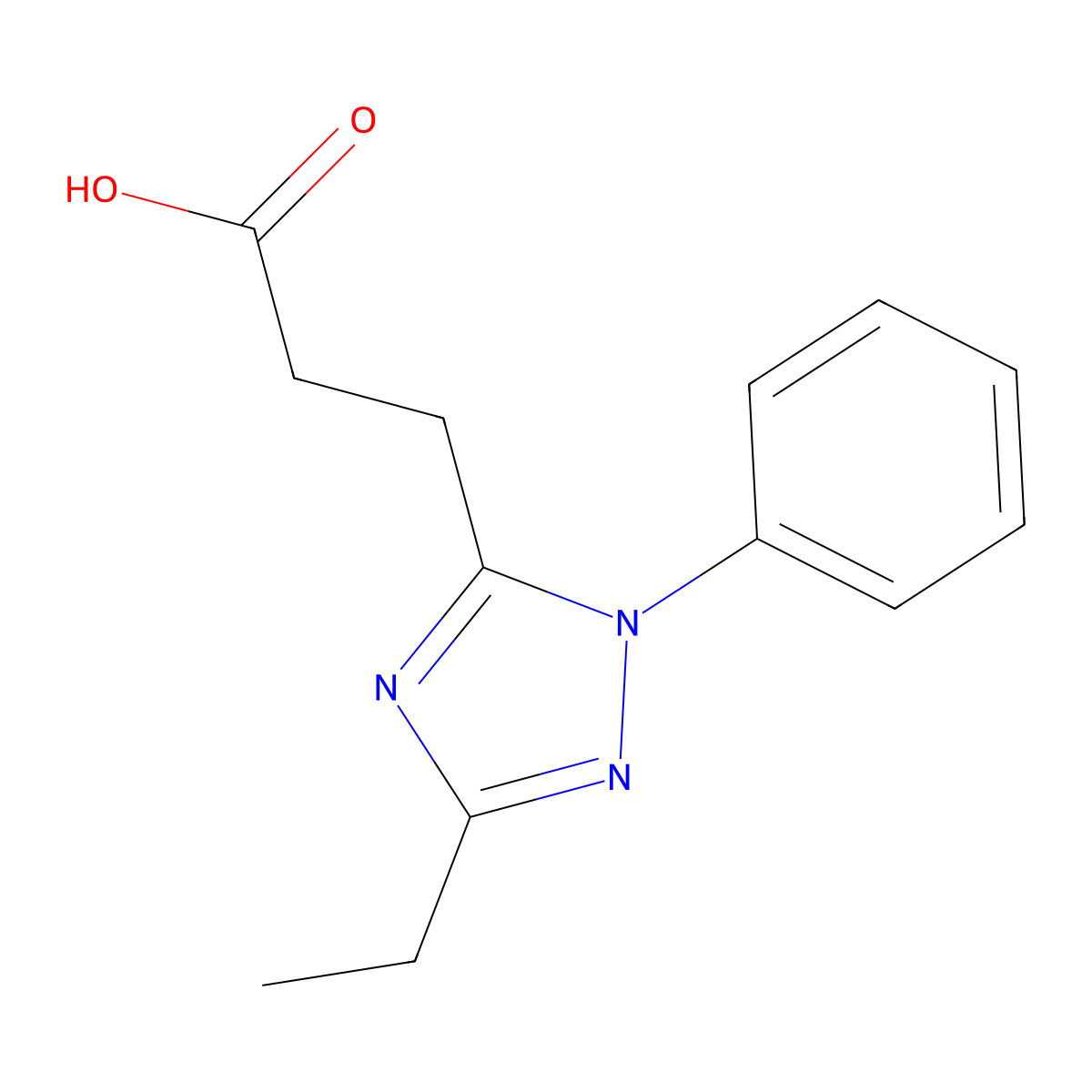 3-(3-ethyl-1-phenyl-1H-1,2,4-triazol-5-yl)propanoic acid molecular structure, CAS 1142209-71-9