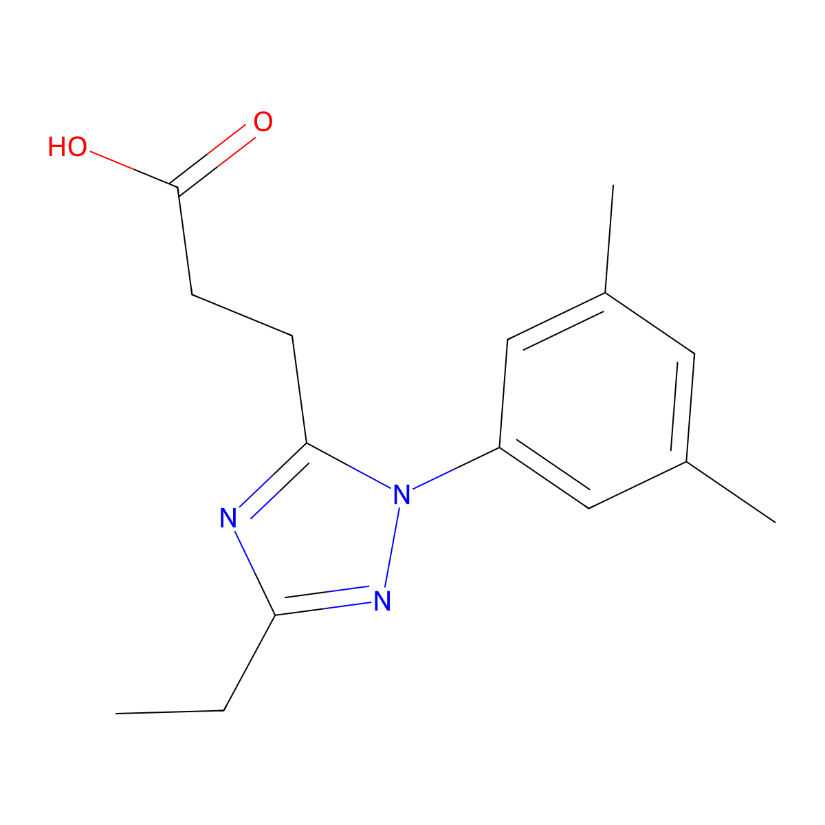 3-[1-(3,5-dimethylphenyl)-3-ethyl-1H-1,2,4-triazol-5-yl]propanoic acid molecular structure, CAS 1142209-99-1