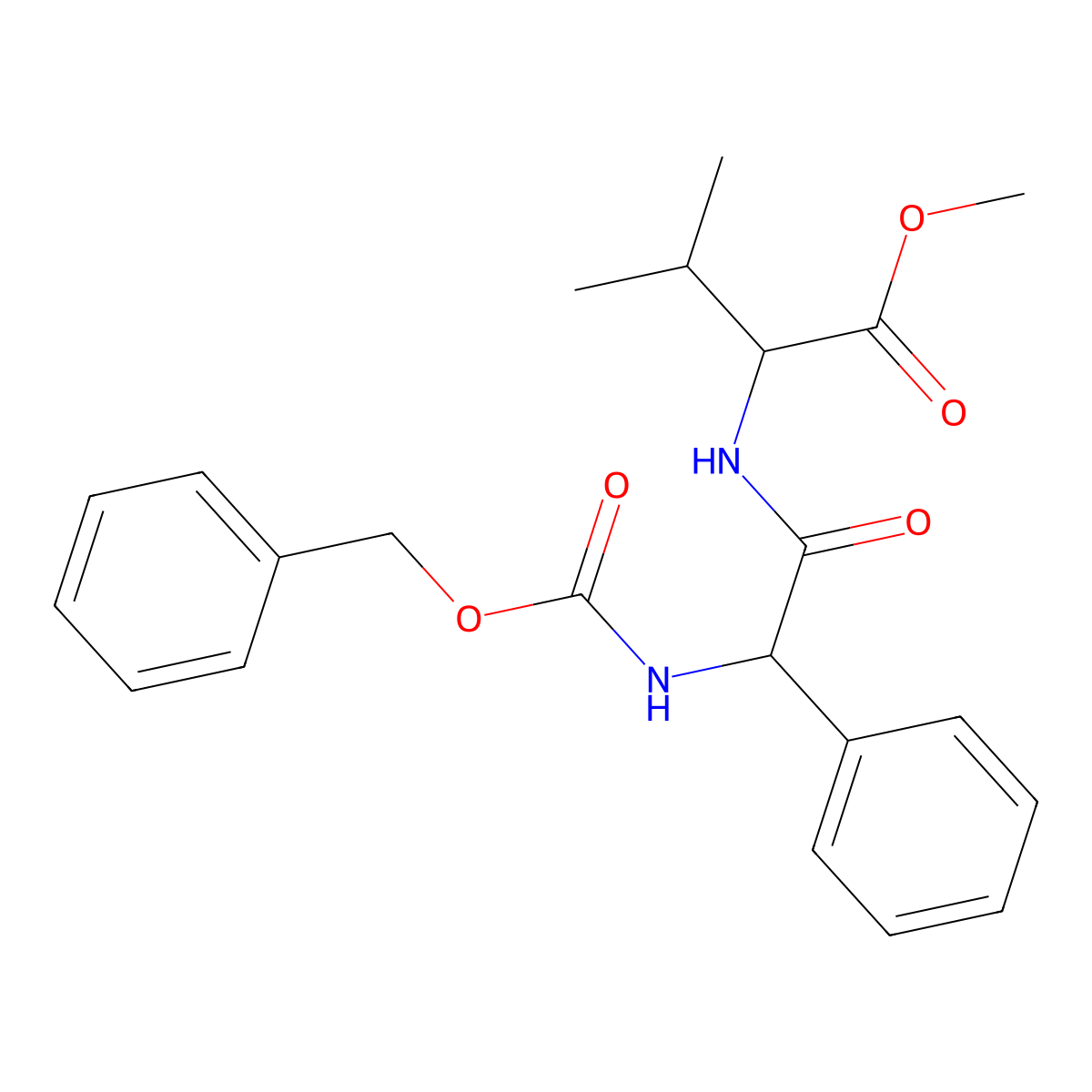 methyl (2S)-2-[(2R)-2-{[(benzyloxy)carbonyl]amino}-2-phenylacetamido]-3-methylbutanoate molecular structure, CAS 114221-05-5