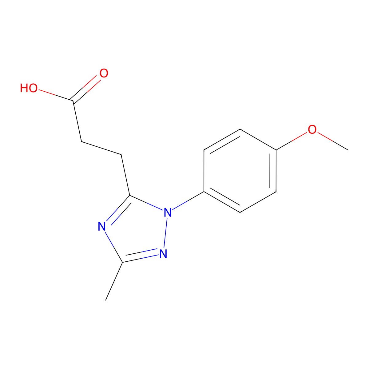 3-[1-(4-methoxyphenyl)-3-methyl-1H-1,2,4-triazol-5-yl]propanoic acid molecular structure, CAS 1142210-04-5