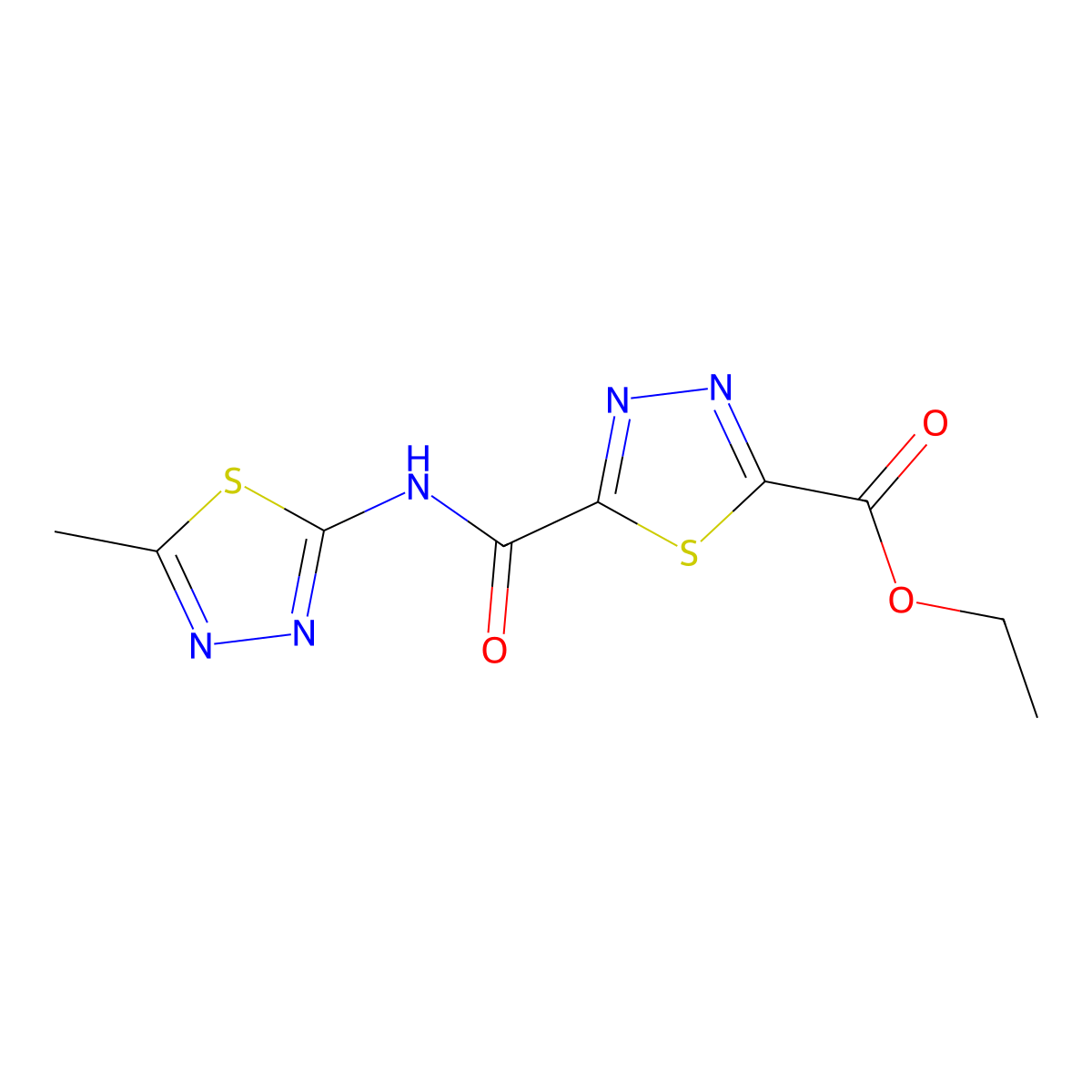 Ethyl 5-{[(5-methyl-1,3,4-thiadiazol-2-YL)amino]-carbonyl}-1,3,4-thiadiazole-2-carboxylate molecular structure, CAS 1142210-15-8