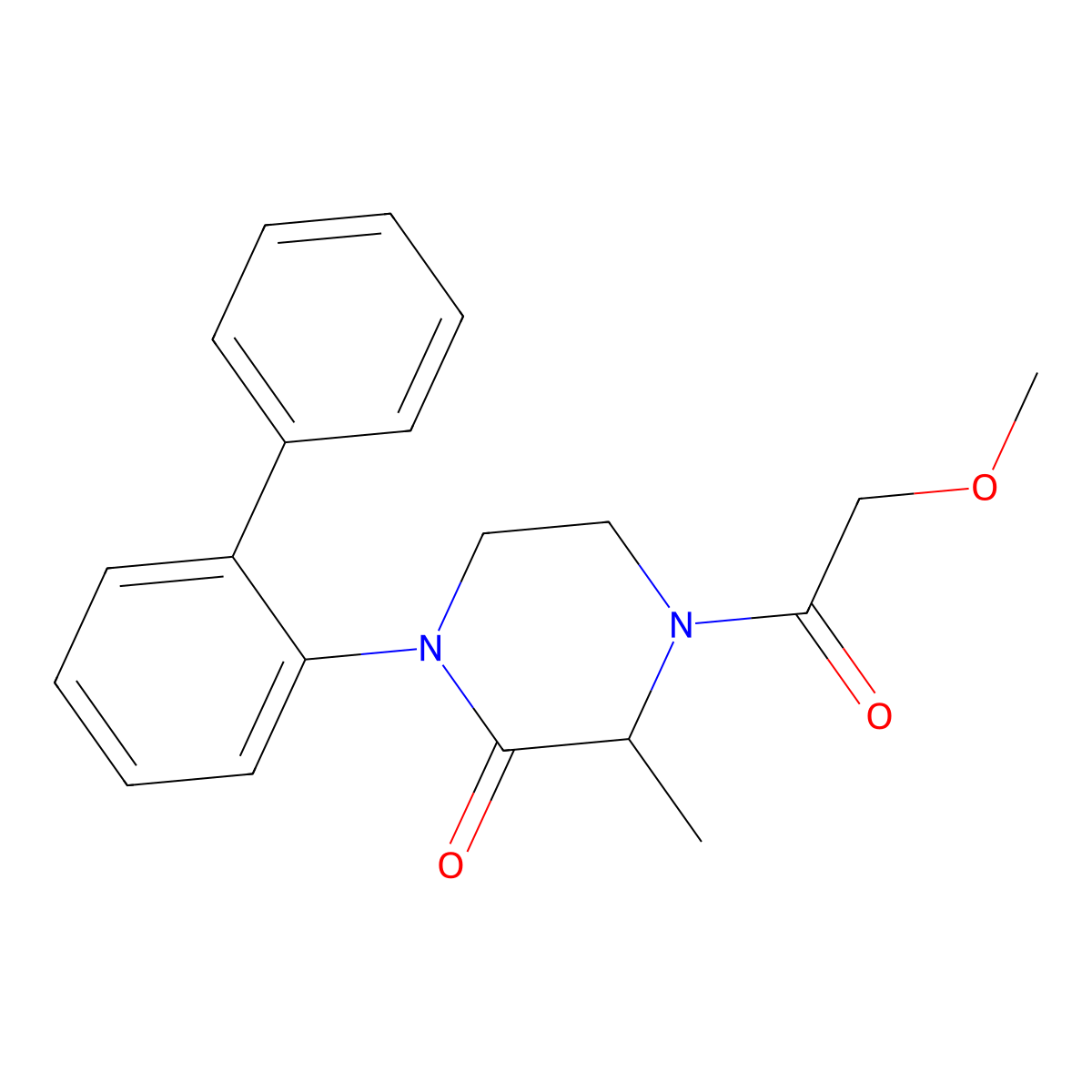 1-Biphenyl-2-yl-4-(methoxyacetyl)-3-methylpiperazin-2-one molecular structure, CAS 1142210-43-2