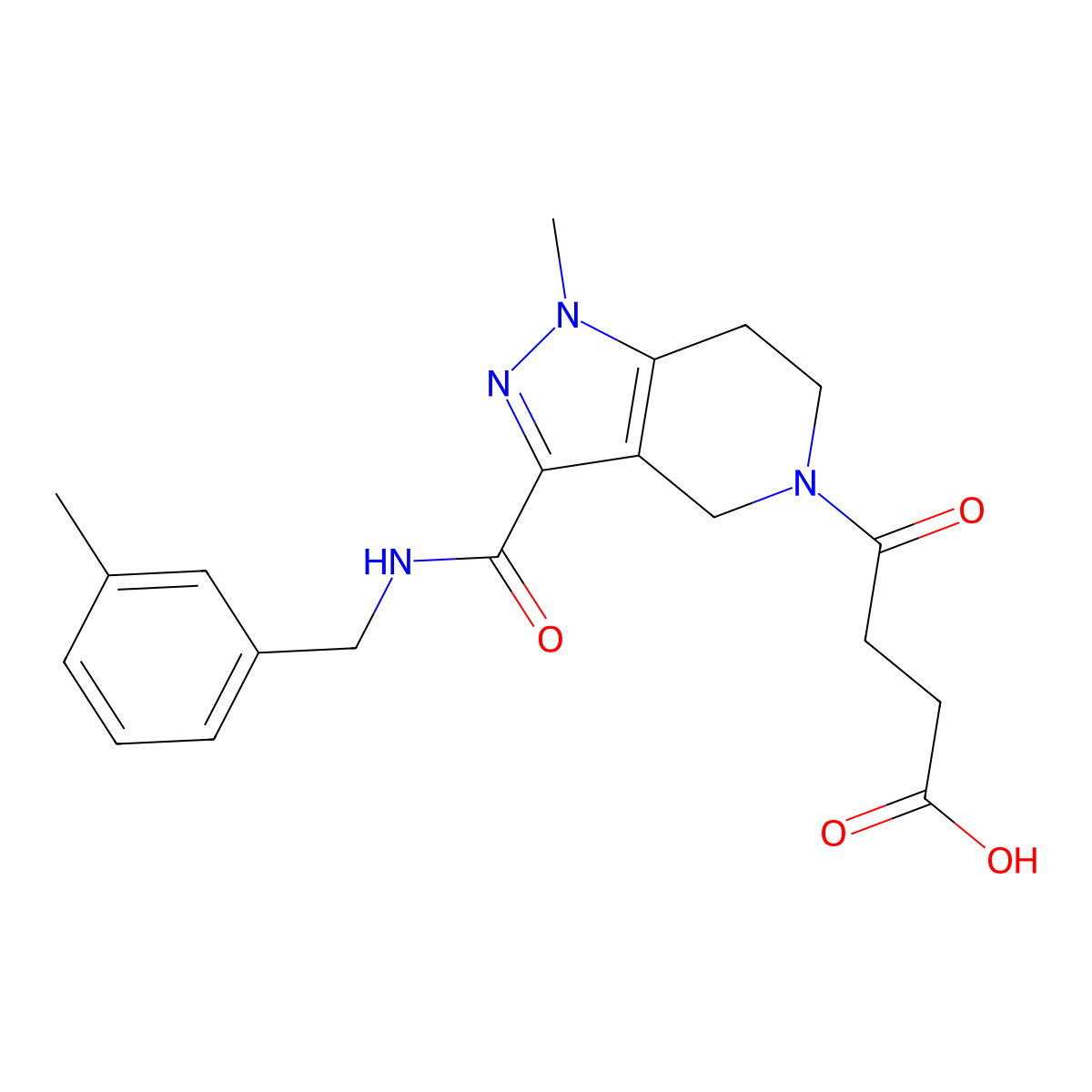 4-(1-methyl-3-{[(3-methylbenzyl)amino]carbonyl}-1,4,6,7-tetrahydro-5H-pyrazolo[4,3-c]pyridin-5-yl)-4-oxobutanoic acid molecular structure, CAS 1142210-44-3