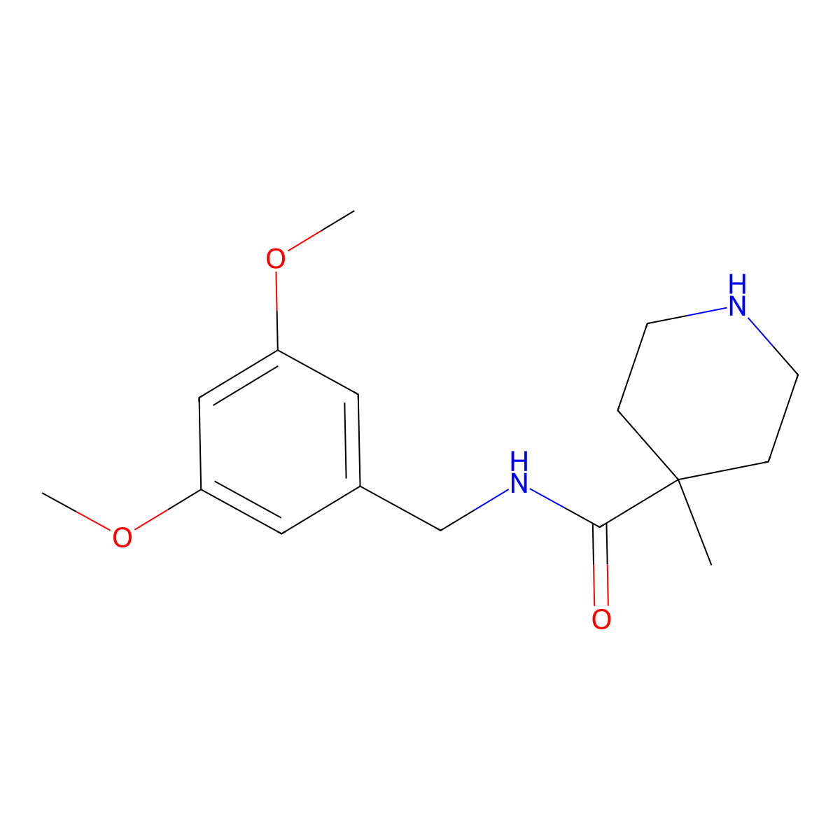 N-(3,5-dimethoxybenzyl)-4-methylpiperidine-4-carboxamide molecular structure, CAS 1142210-53-4
