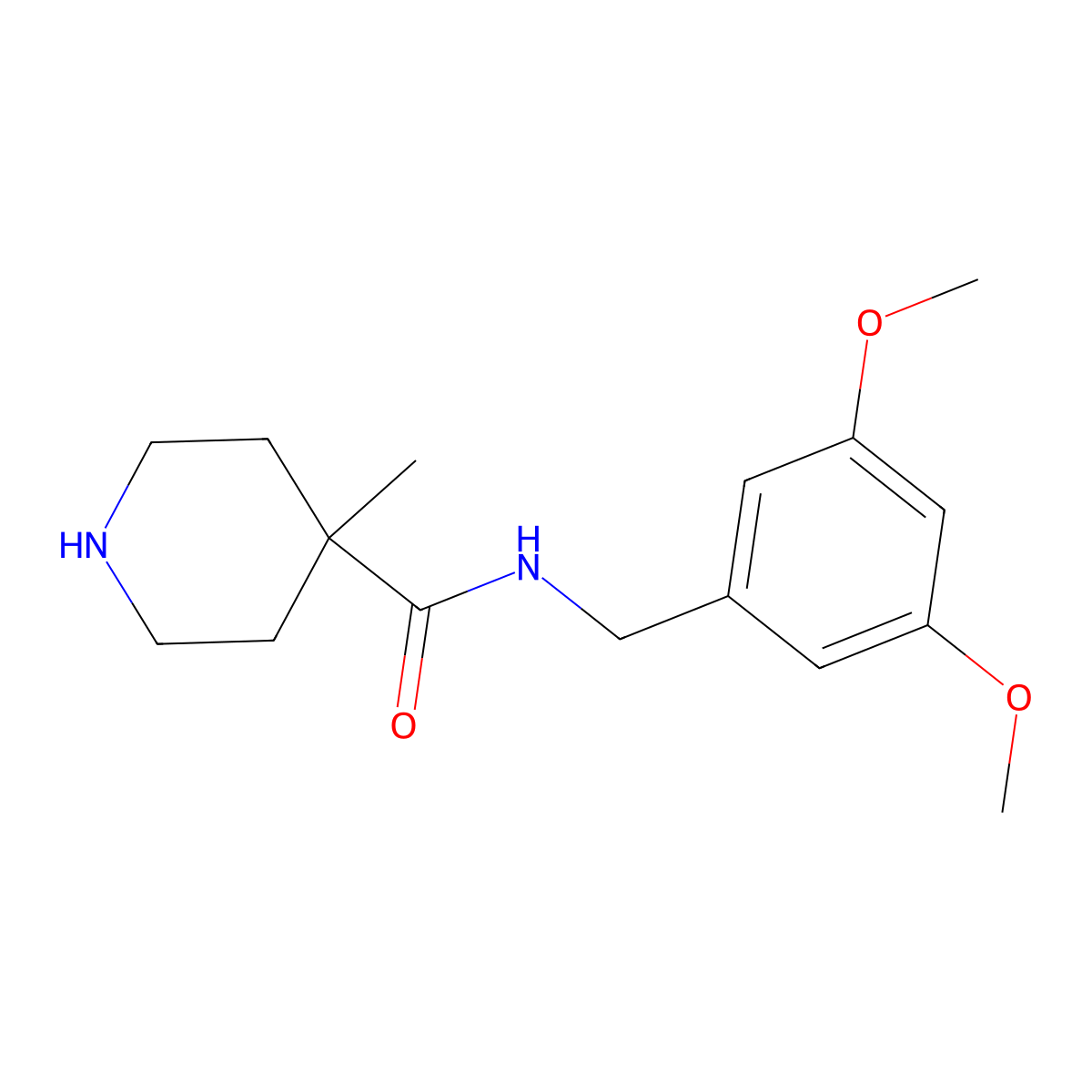 N-(3,5-dimethoxybenzyl)-4-methylpiperidine-4-carboxamide molecular structure, CAS 1142210-53-4