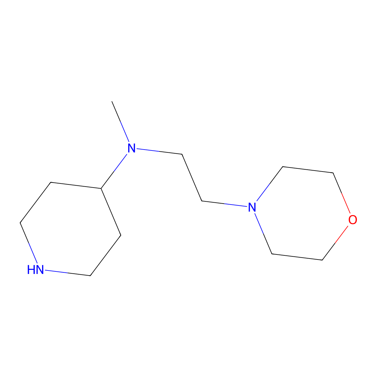 4-Morpholineethanamine, N-methyl-N-4-piperidinyl- molecular structure, CAS 1142210-61-4