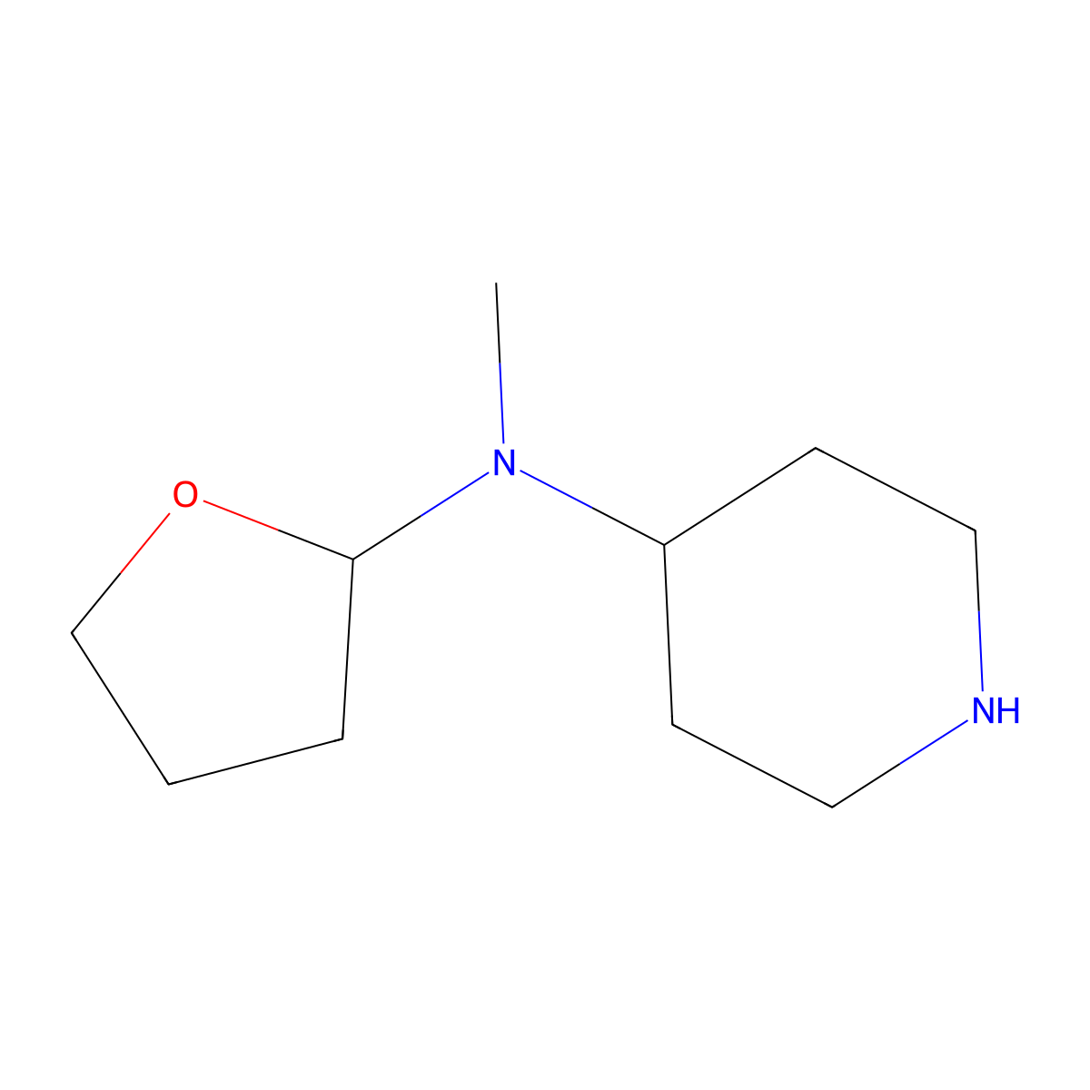 N-methyl-N-(tetrahydrofuran-2-yl)piperidin-4-amine molecular structure, CAS 1142210-63-6
