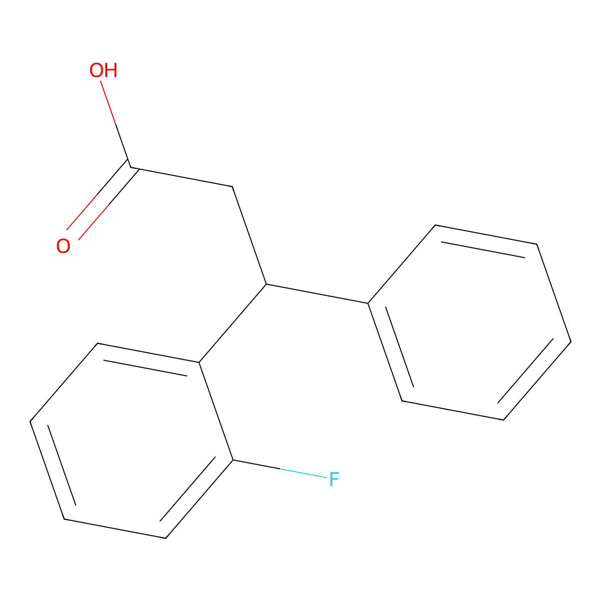 3-(2-Fluorophenyl)-3-phenylpropanoic acid molecular structure, CAS 1142210-78-3
