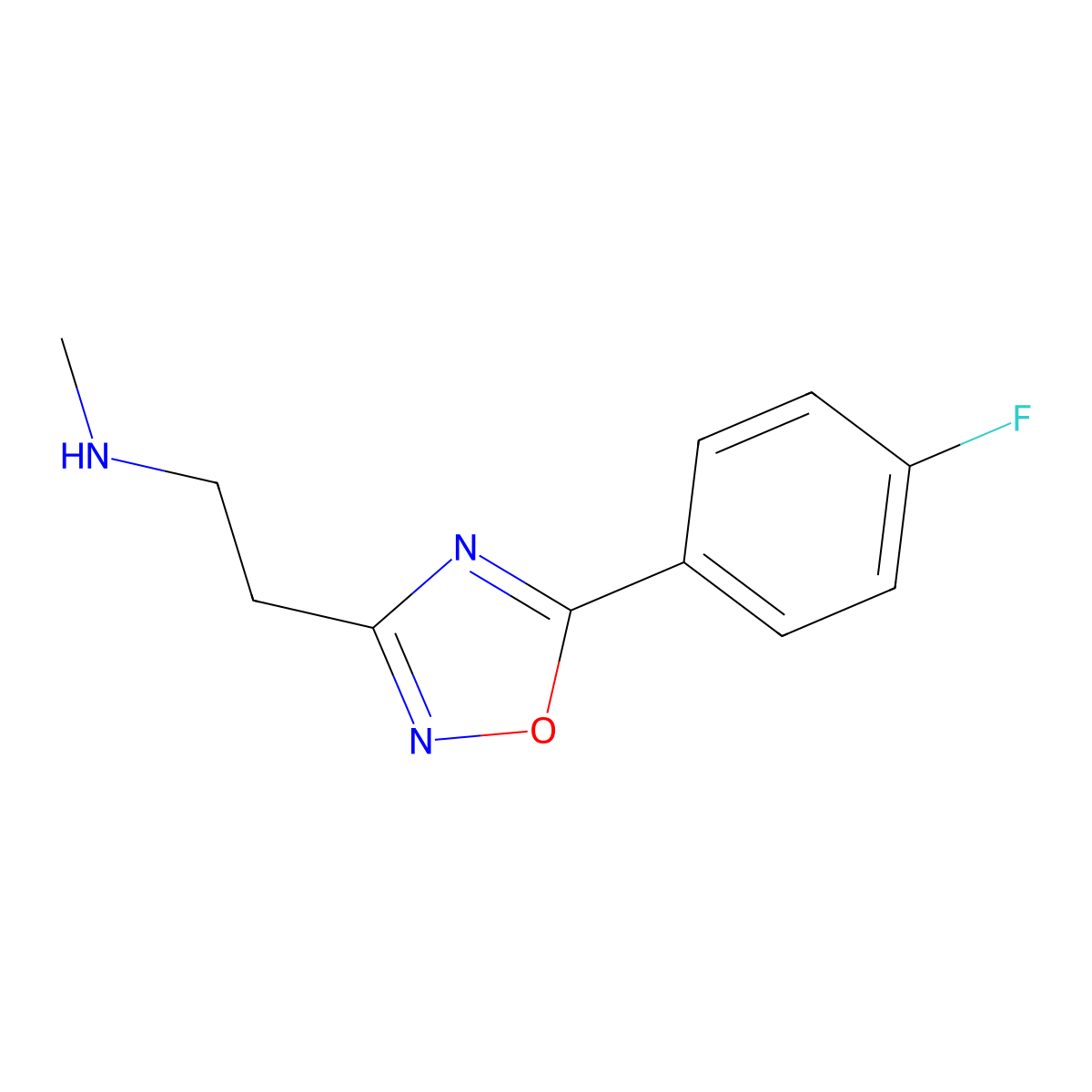 {2-[5-(4-Fluorophenyl)-1,2,4-oxadiazol-3-YL]-ethyl}methylamine molecular structure, CAS 1142210-85-2
