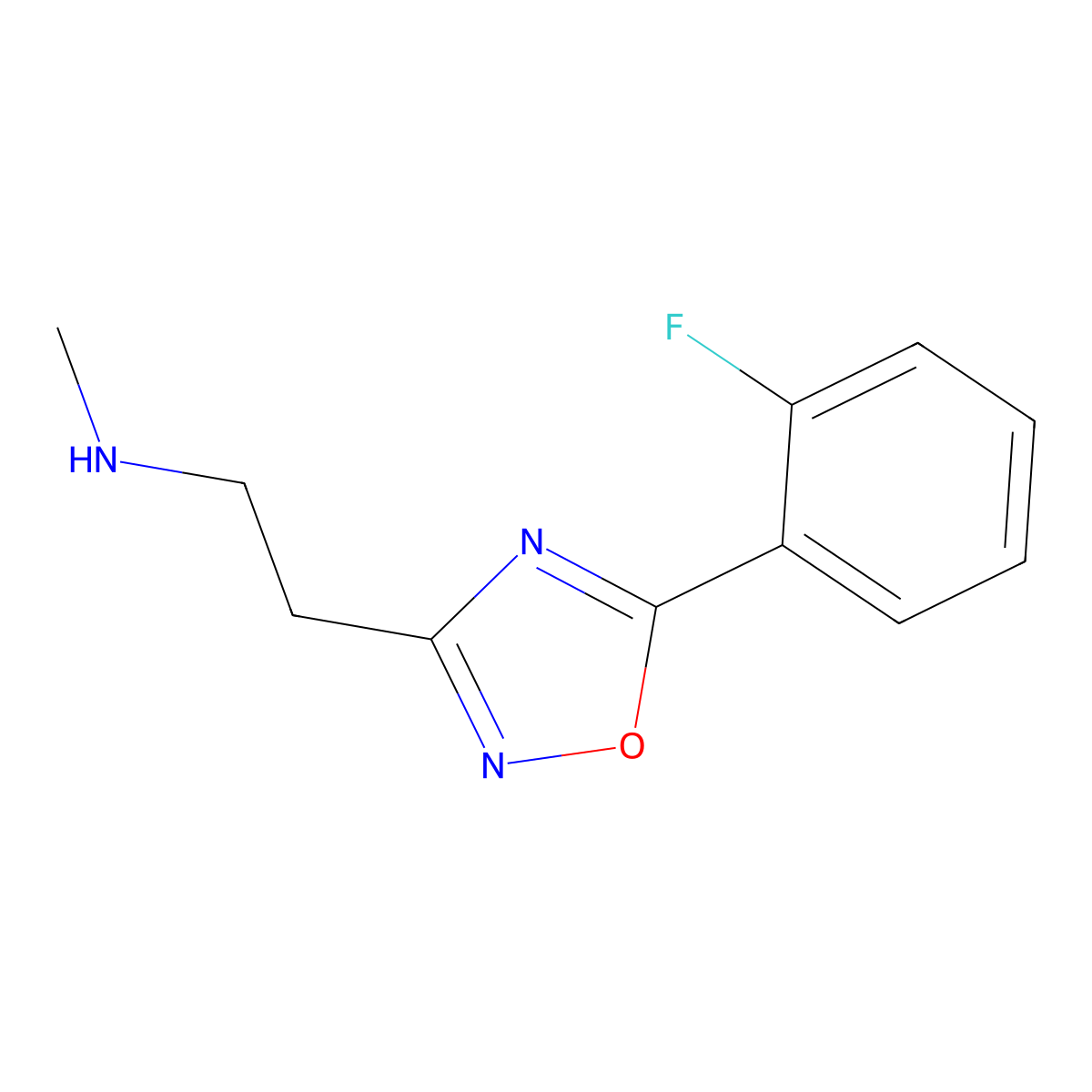 {2-[5-(2-Fluorophenyl)-1,2,4-oxadiazol-3-YL]-ethyl}methylamine molecular structure, CAS 1142210-87-4