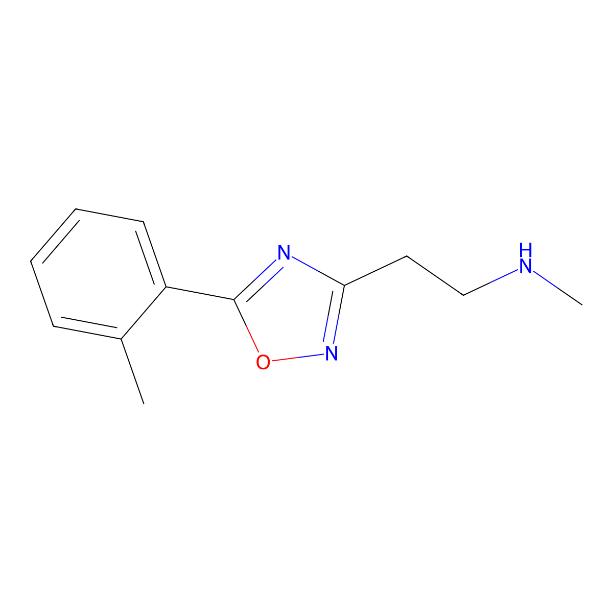N-methyl-2-[5-(2-methylphenyl)-1,2,4-oxadiazol-3-yl]ethanamine molecular structure, CAS 1142210-88-5