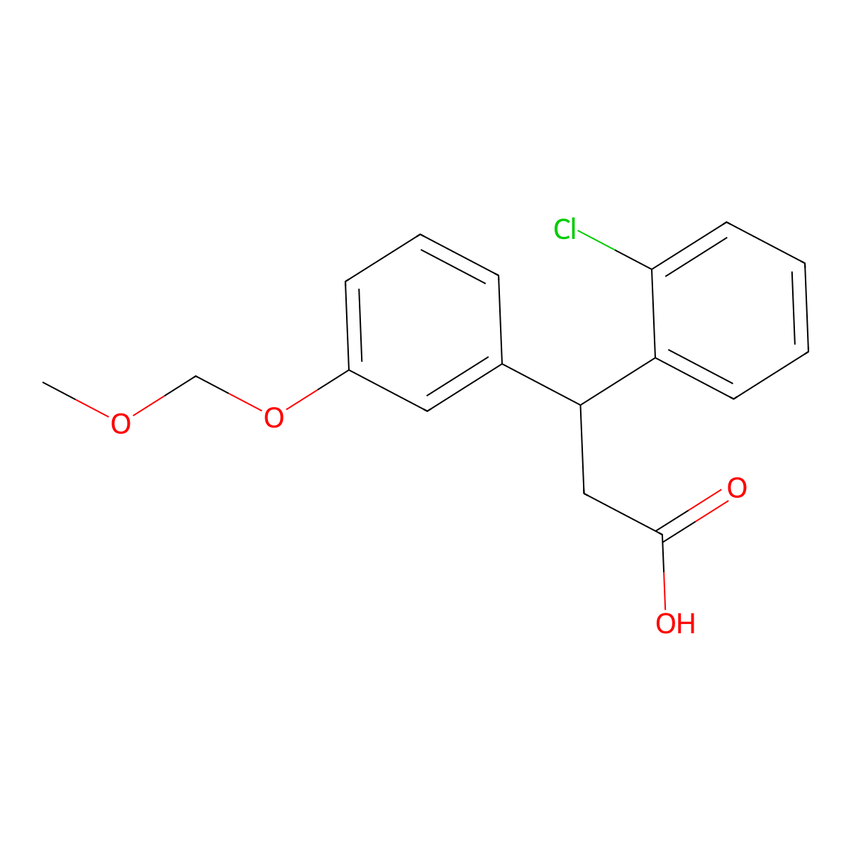 3-(2-Chlorophenyl)-3-[3-(methoxymethoxy)phenyl]propanoic acid molecular structure, CAS 1142210-90-9