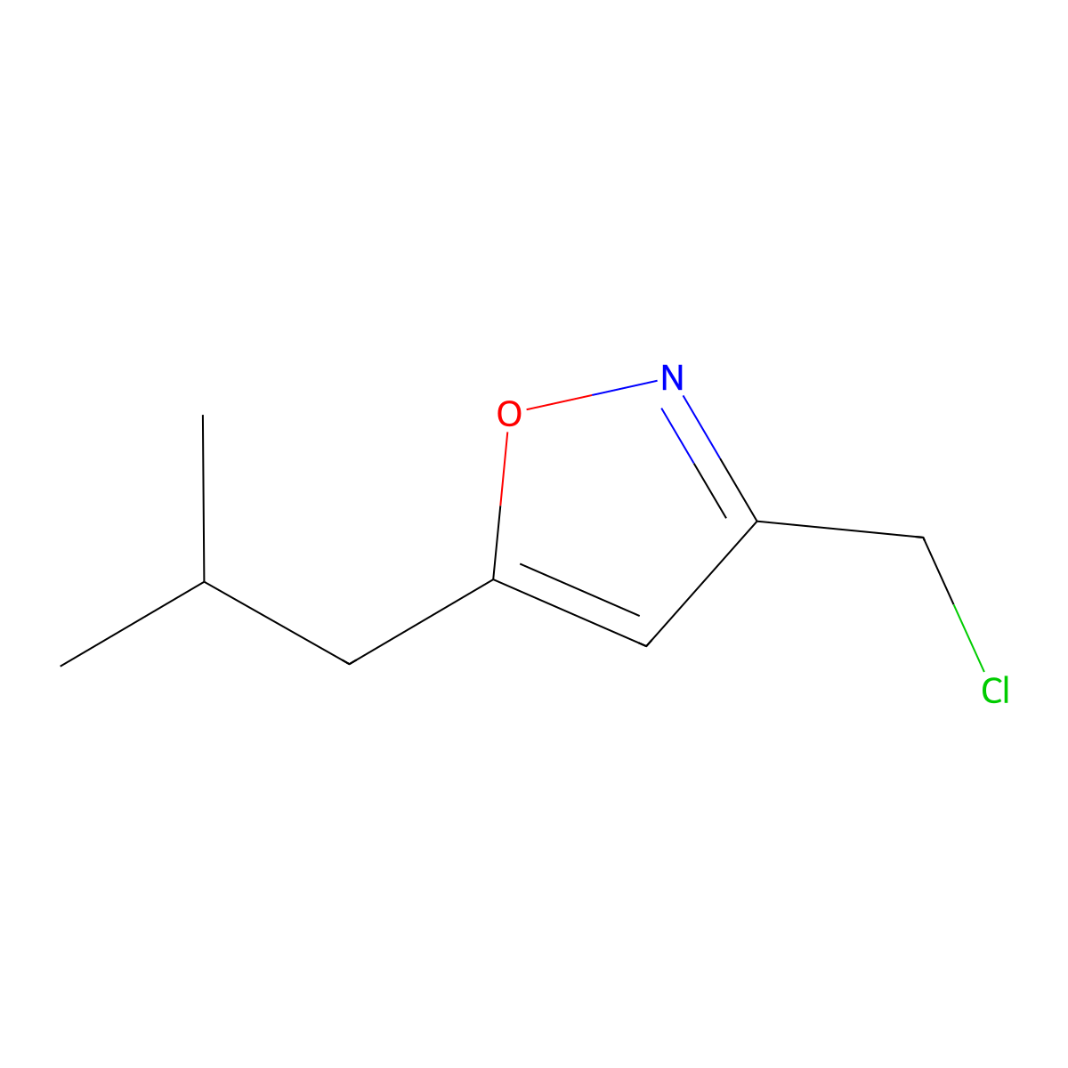 3-(Chloromethyl)-5-isobutylisoxazole molecular structure, CAS 1142210-99-8