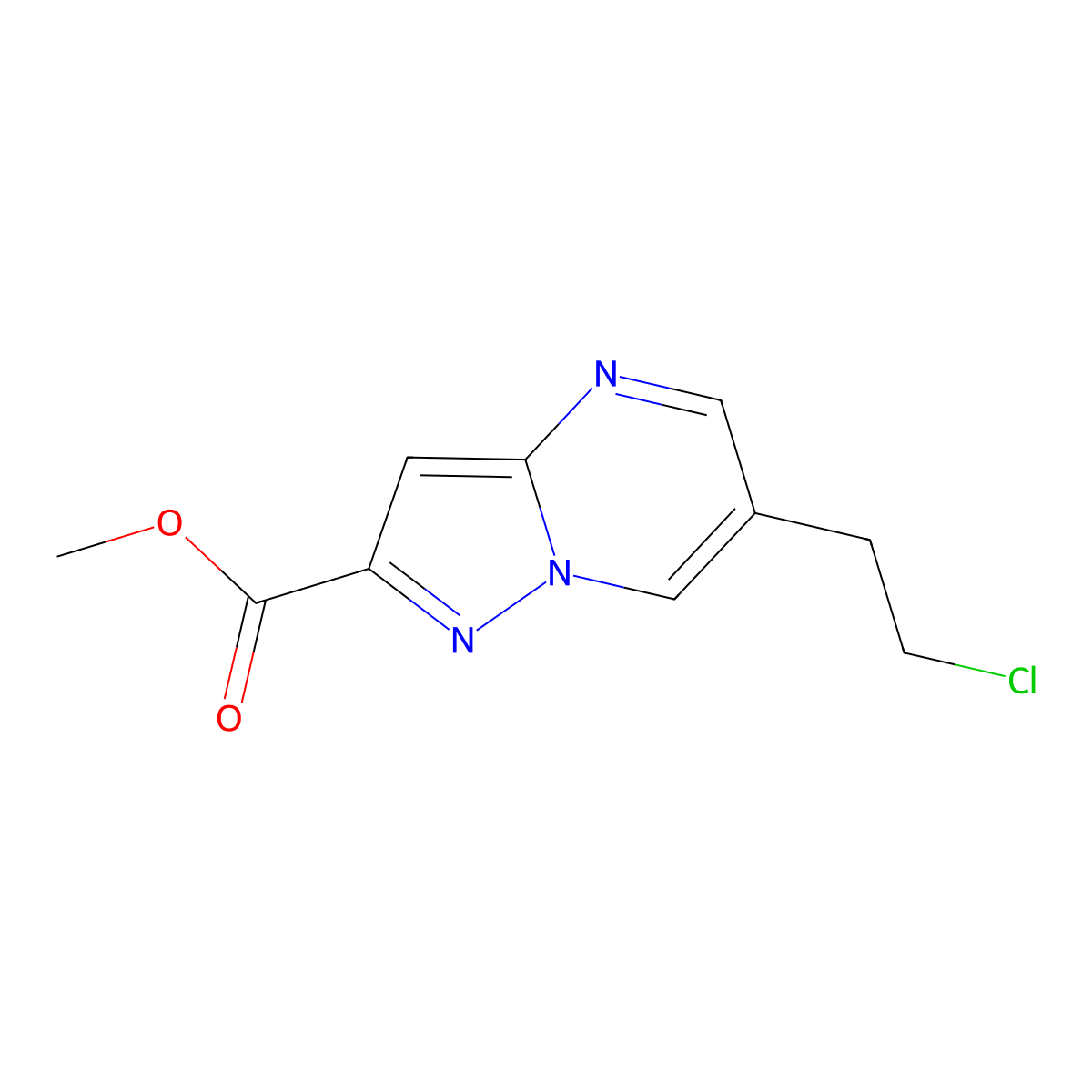 Methyl 6-(2-chloroethyl)pyrazolo[1,5-a]pyrimidine-2-carboxylate molecular structure, CAS 1142211-05-9