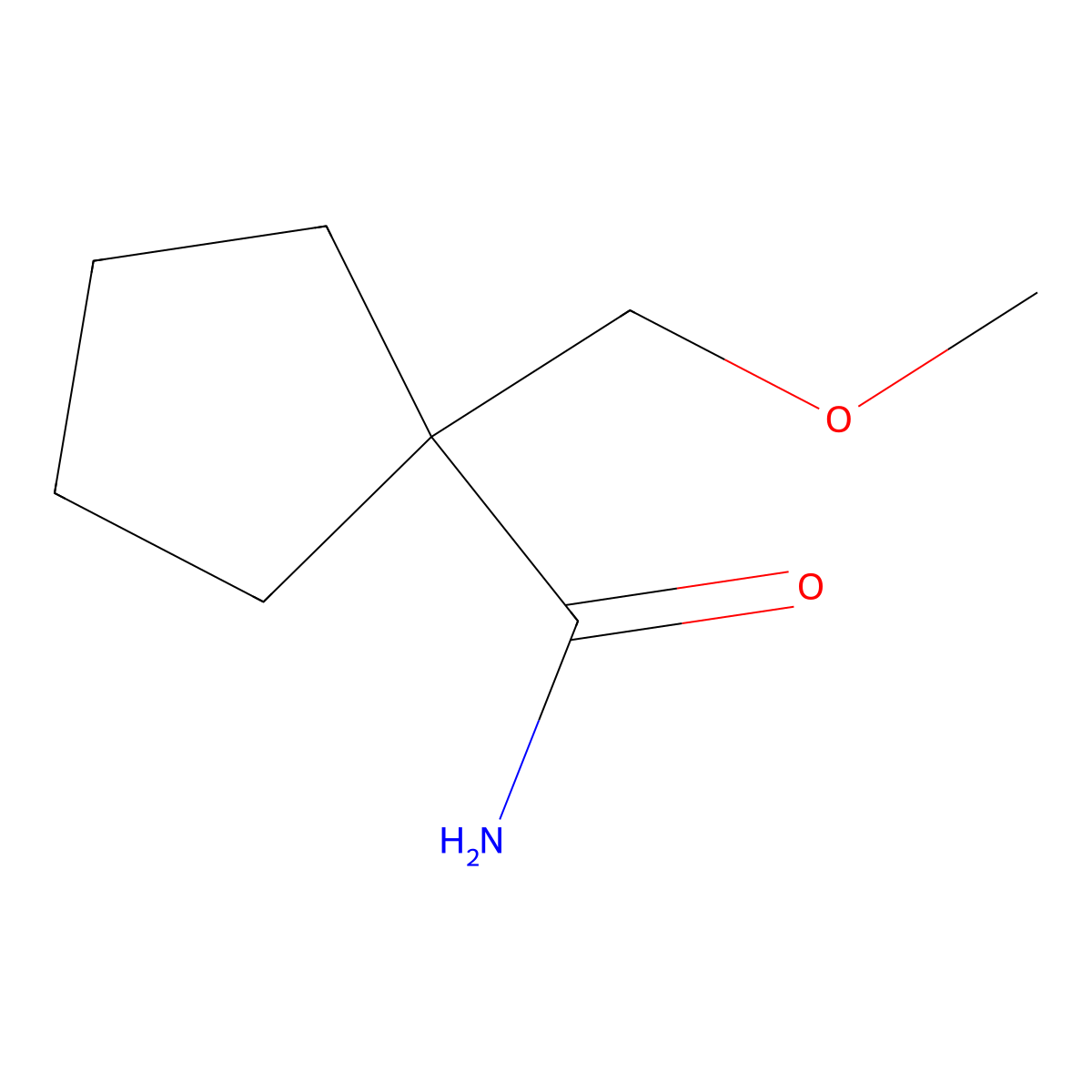 1-(Methoxymethyl)cyclopentanecarboxamide molecular structure, CAS 1142211-23-1