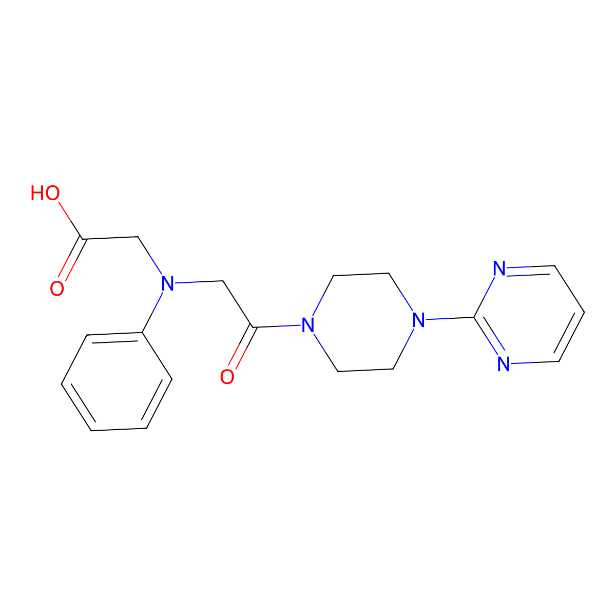 [[2-Oxo-2-(4-pyrimidin-2-ylpiperazin-1-yl)ethyl]-(phenyl)amino]acetic acid molecular structure, CAS 1142211-53-7