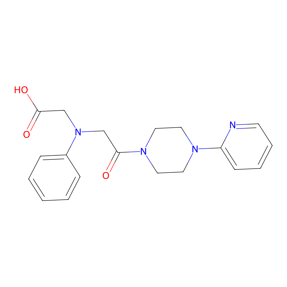 [[2-Oxo-2-(4-pyridin-2-ylpiperazin-1-yl)ethyl]-(phenyl)amino]acetic acid molecular structure, CAS 1142211-55-9