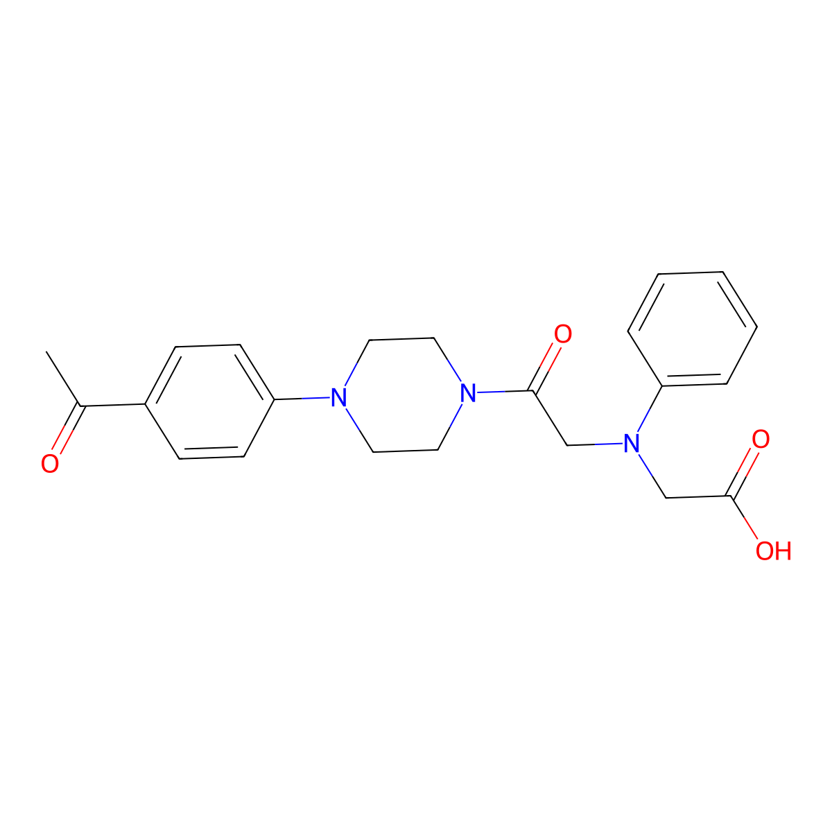 [{2-[4-(4-Acetylphenyl)piperazin-1-yl]-2-oxoethyl}(phenyl)amino]acetic acid molecular structure, CAS 1142211-61-7
