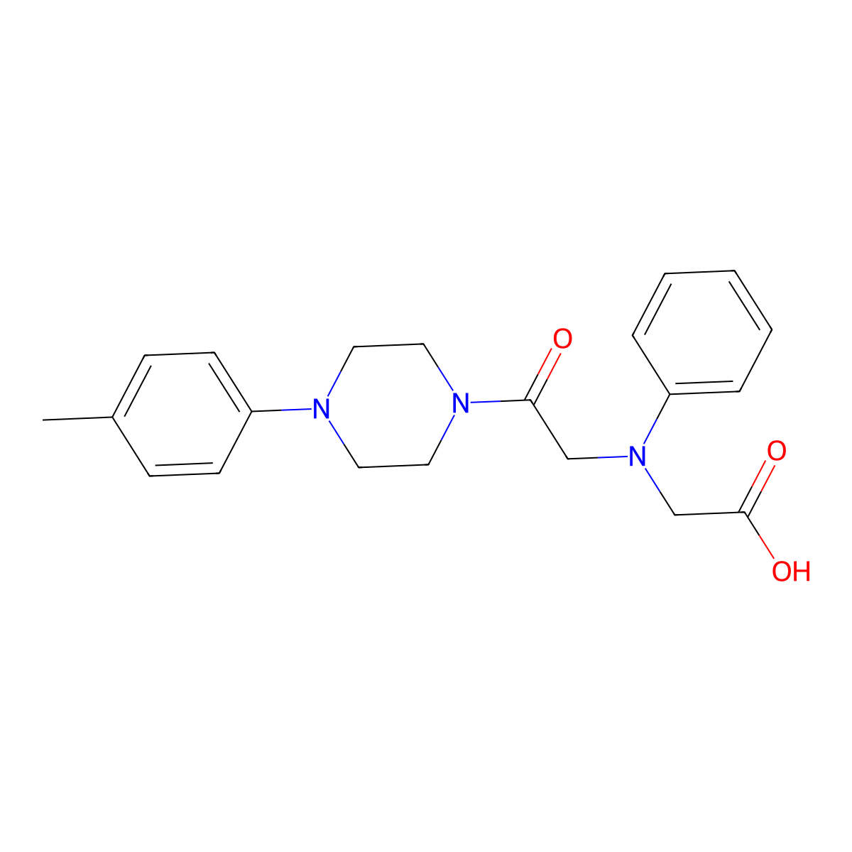 [{2-[4-(4-Methylphenyl)piperazin-1-yl]-2-oxoethyl}(phenyl)amino]acetic acid molecular structure, CAS 1142211-65-1
