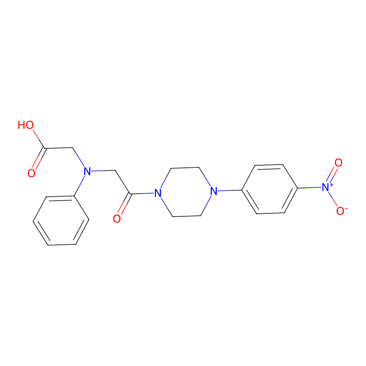 [{2-[4-(4-Nitrophenyl)piperazin-1-yl]-2-oxoethyl}(phenyl)amino]acetic acid molecular structure, CAS 1142211-71-9