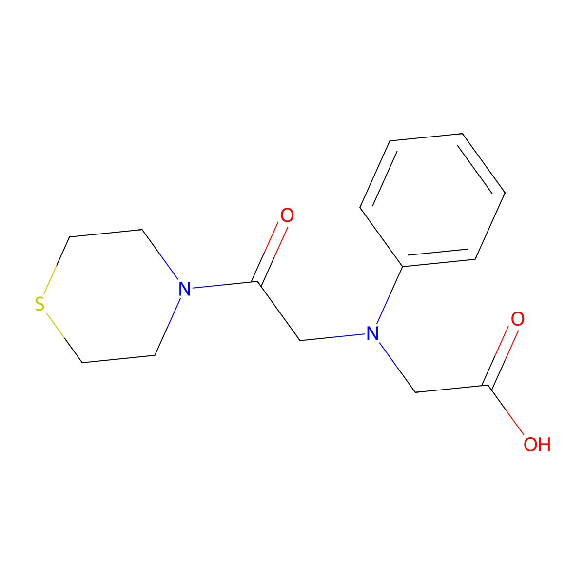 [(2-Oxo-2-thiomorpholin-4-ylethyl)(phenyl)amino]-acetic acid molecular structure, CAS 1142211-78-6