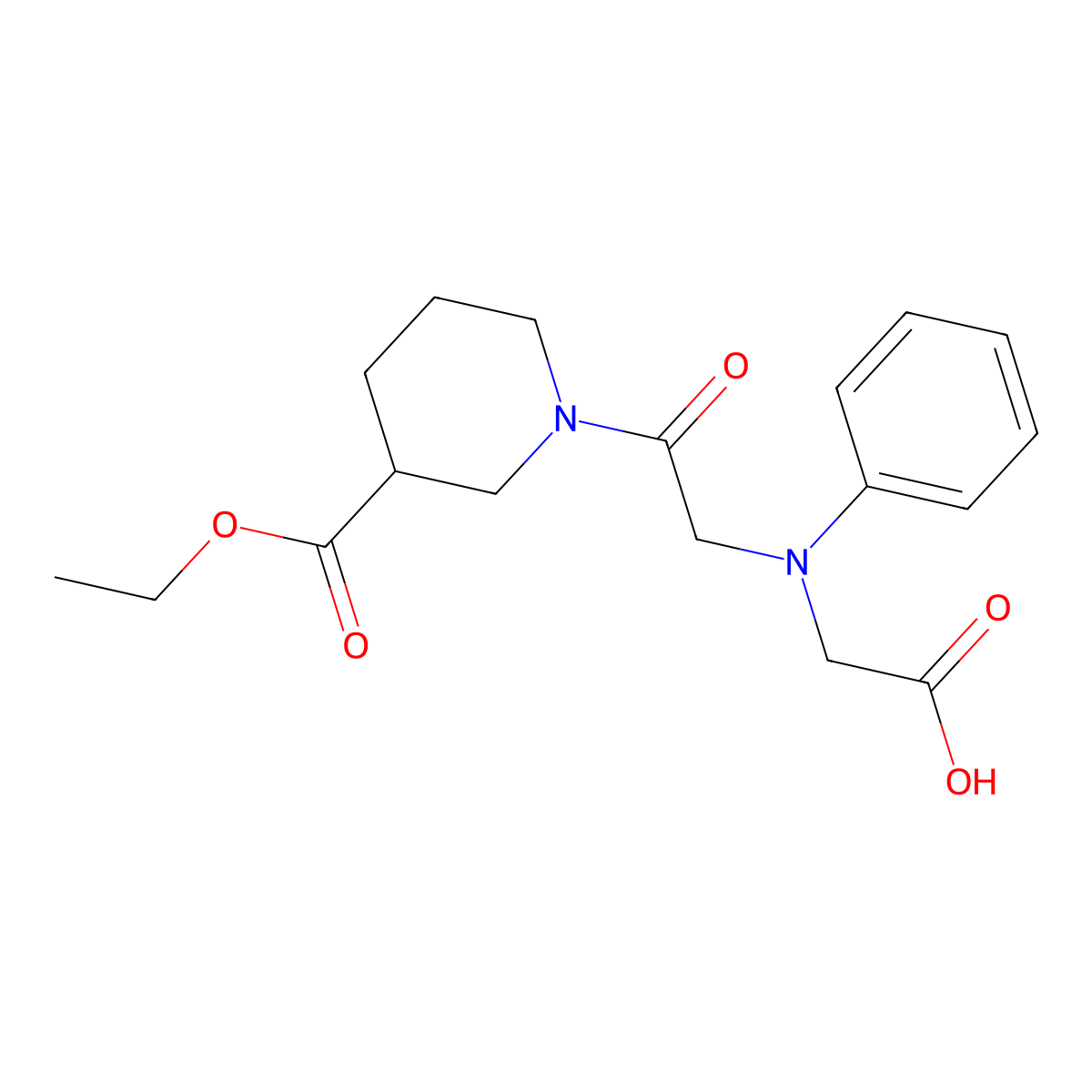 [{2-[3-(Ethoxycarbonyl)piperidin-1-yl]-2-oxoethyl}(phenyl)amino]acetic acid molecular structure, CAS 1142211-85-5