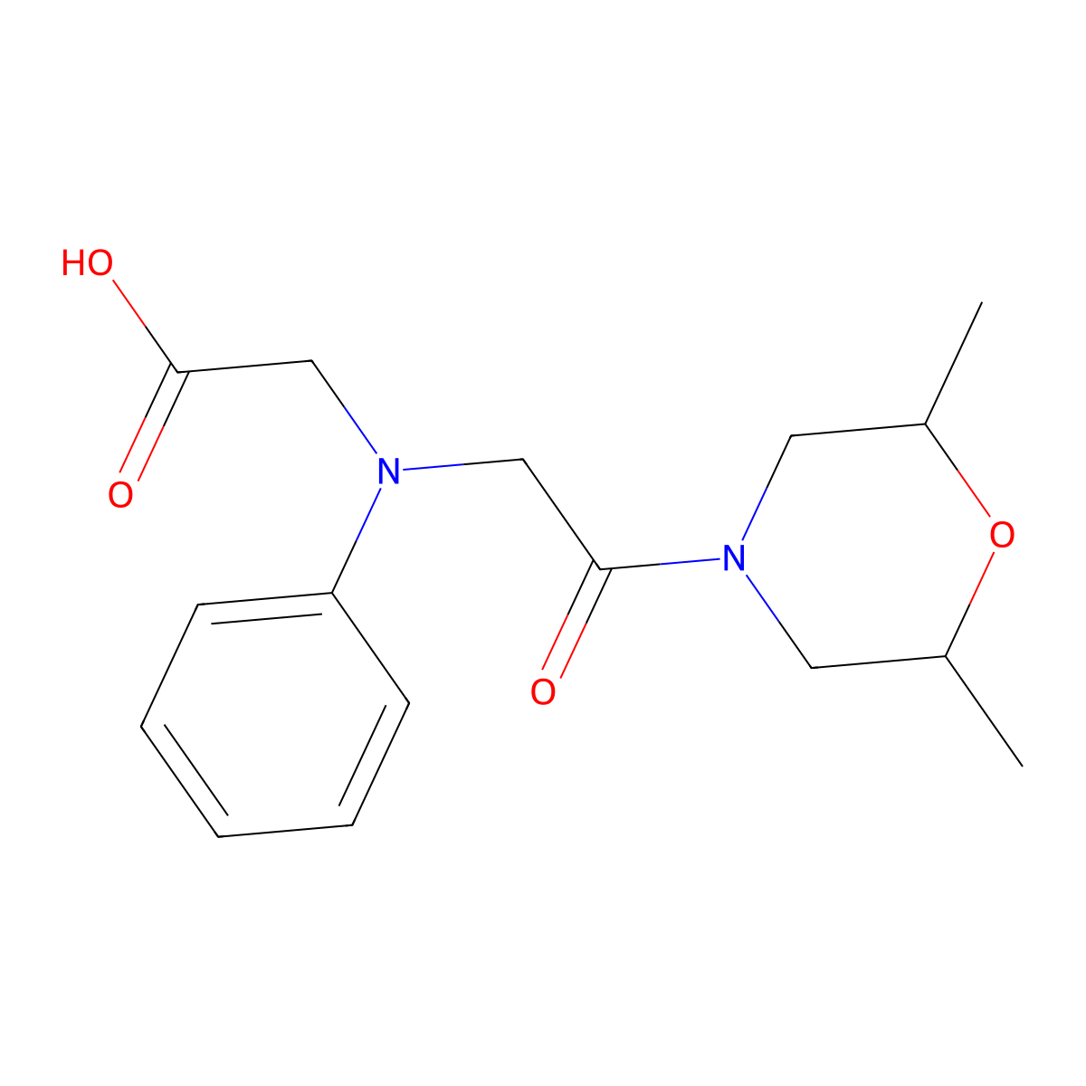 [[2-(2,6-Dimethylmorpholin-4-yl)-2-oxoethyl]-(phenyl)amino]acetic acid molecular structure, CAS 1142211-94-6