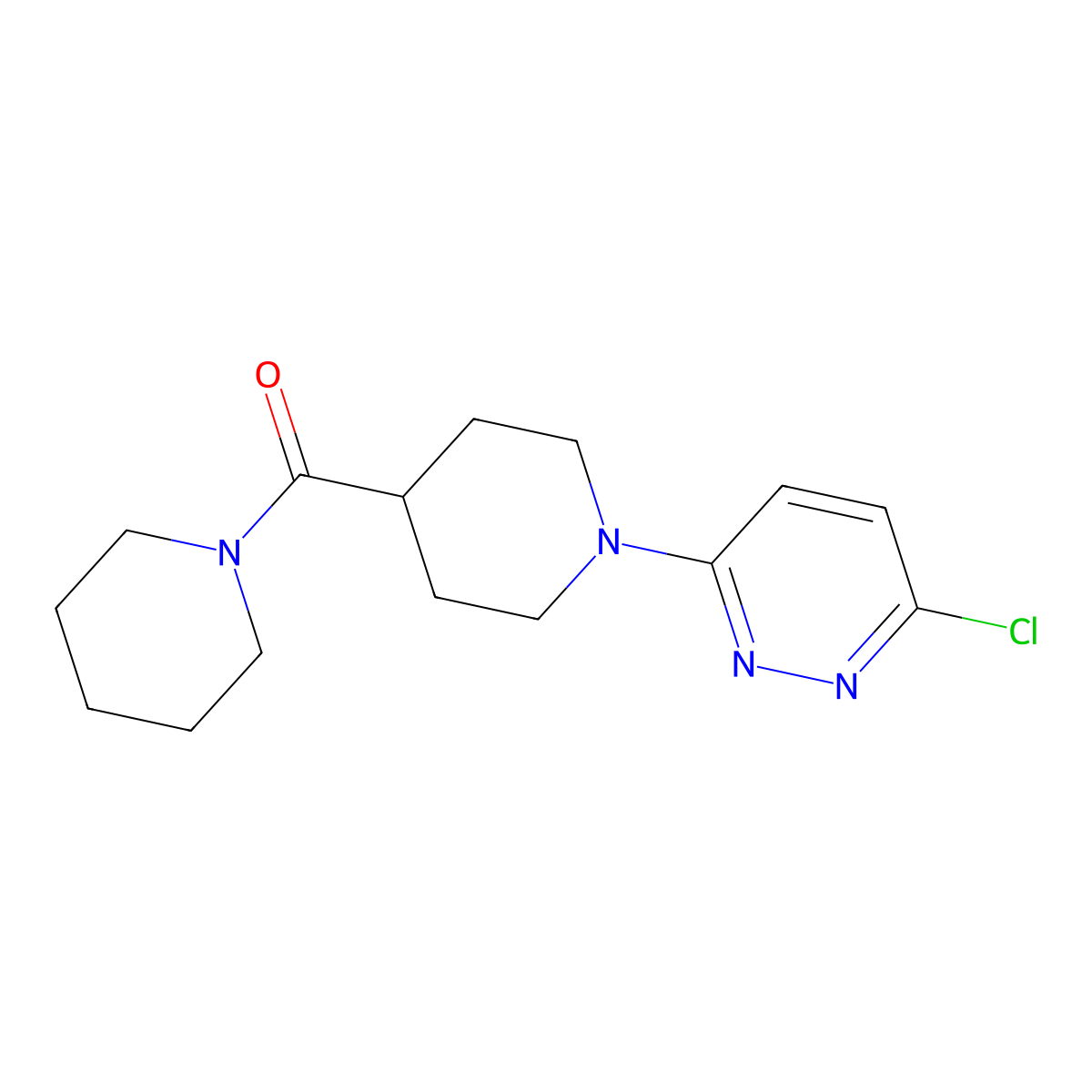 3-Chloro-6-[4-(piperidin-1-ylcarbonyl)piperidin-1-yl]pyridazine molecular structure, CAS 1142214-17-2