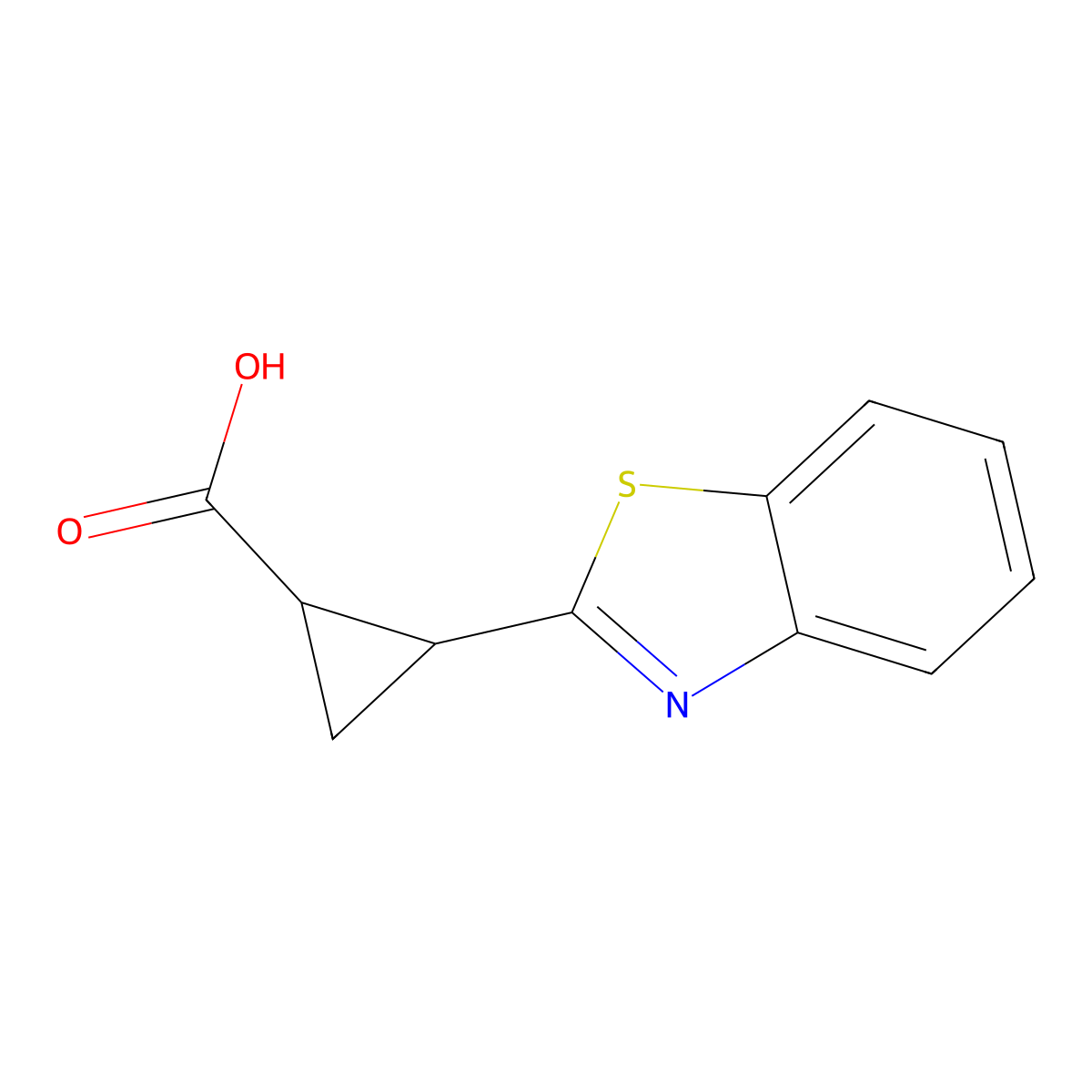 2-(1,3-Benzothiazol-2-YL)cyclopropane-carboxylic acid molecular structure, CAS 1142214-33-2