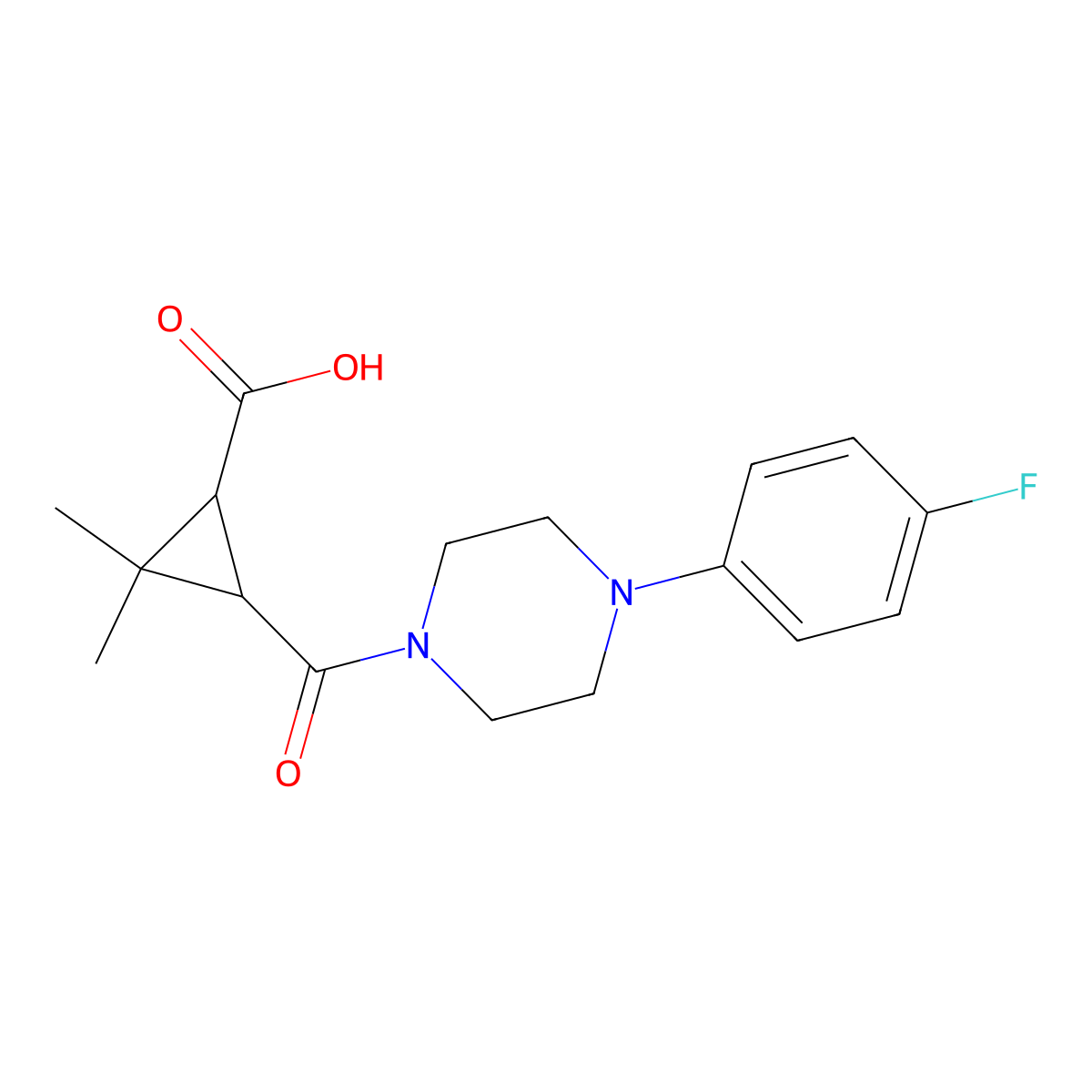 3-{[4-(4-Fluorophenyl)piperazin-1-yl]carbonyl}-2,2-dimethylcyclopropanecarboxylic acid molecular structure, CAS 1142214-66-1