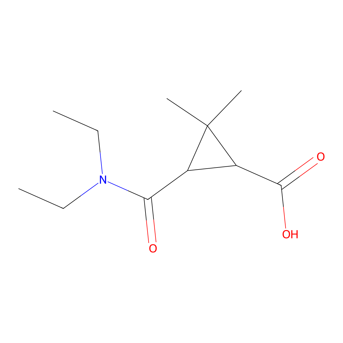 3-[(Diethylamino)carbonyl]-2,2-dimethylcyclopropanecarboxylic acid molecular structure, CAS 1142215-29-9