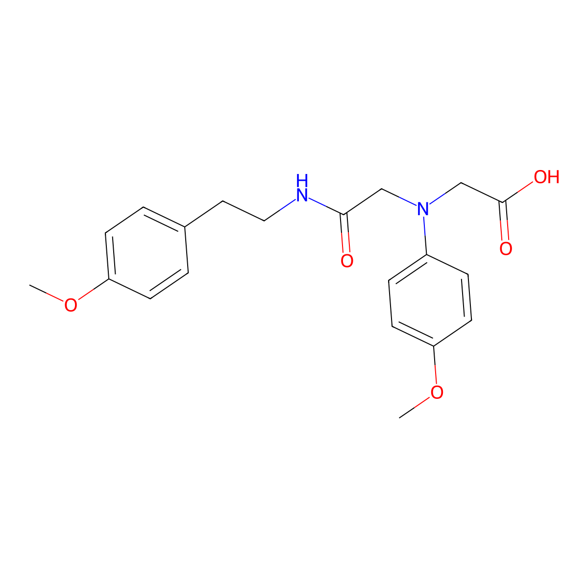 [(4-Methoxyphenyl)(2-{[2-(4-methoxyphenyl)ethyl]-amino}-2-oxoethyl)amino]acetic acid molecular structure, CAS 1142215-35-7