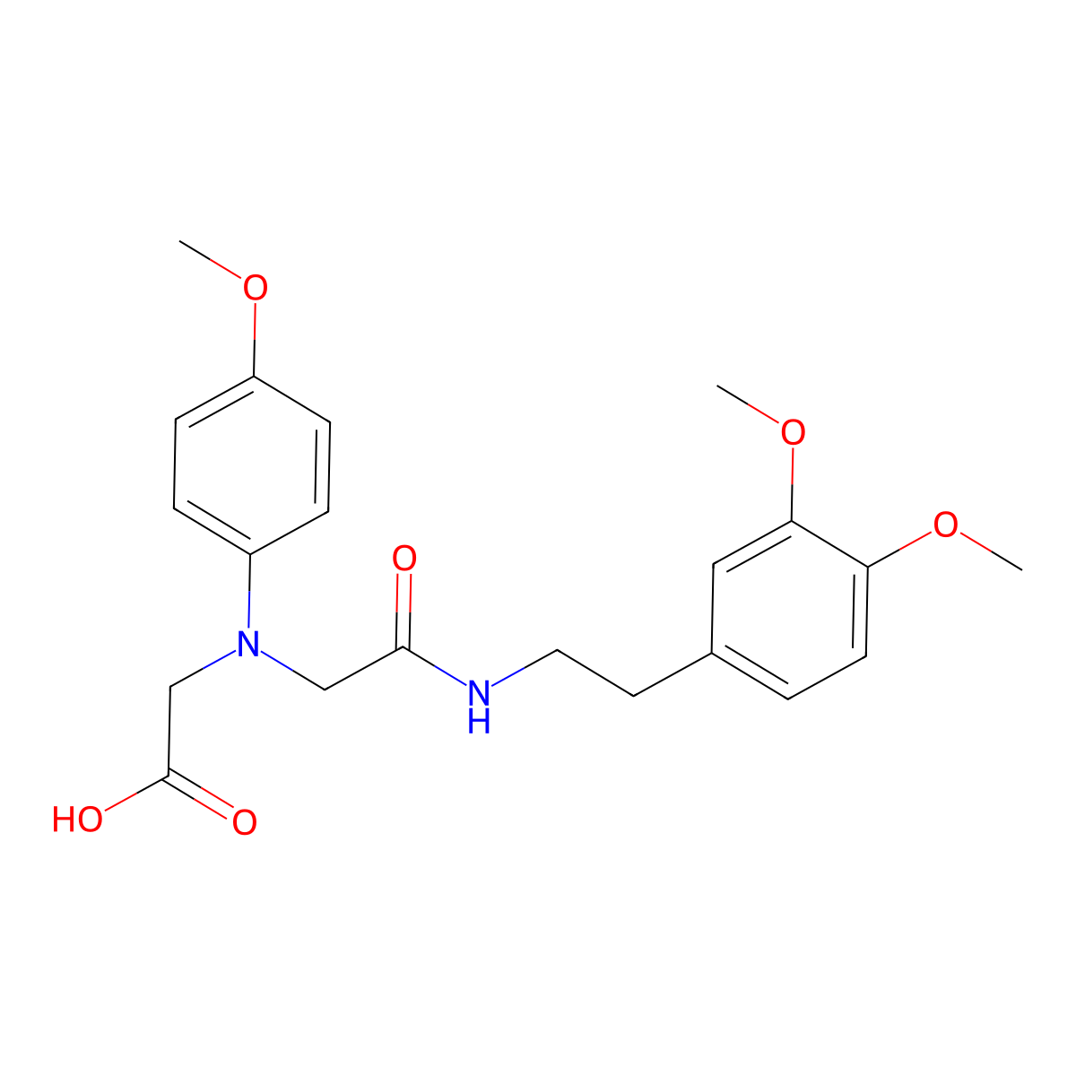 [(2-{[2-(3,4-Dimethoxyphenyl)ethyl]amino}-2-oxoethyl)(4-methoxyphenyl)amino]acetic acid molecular structure, CAS 1142215-39-1