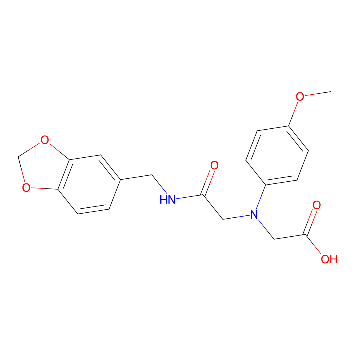 [{2-[(1,3-Benzodioxol-5-ylmethyl)amino]-2-oxoethyl}(4-methoxyphenyl)amino]acetic acid molecular structure, CAS 1142215-46-0