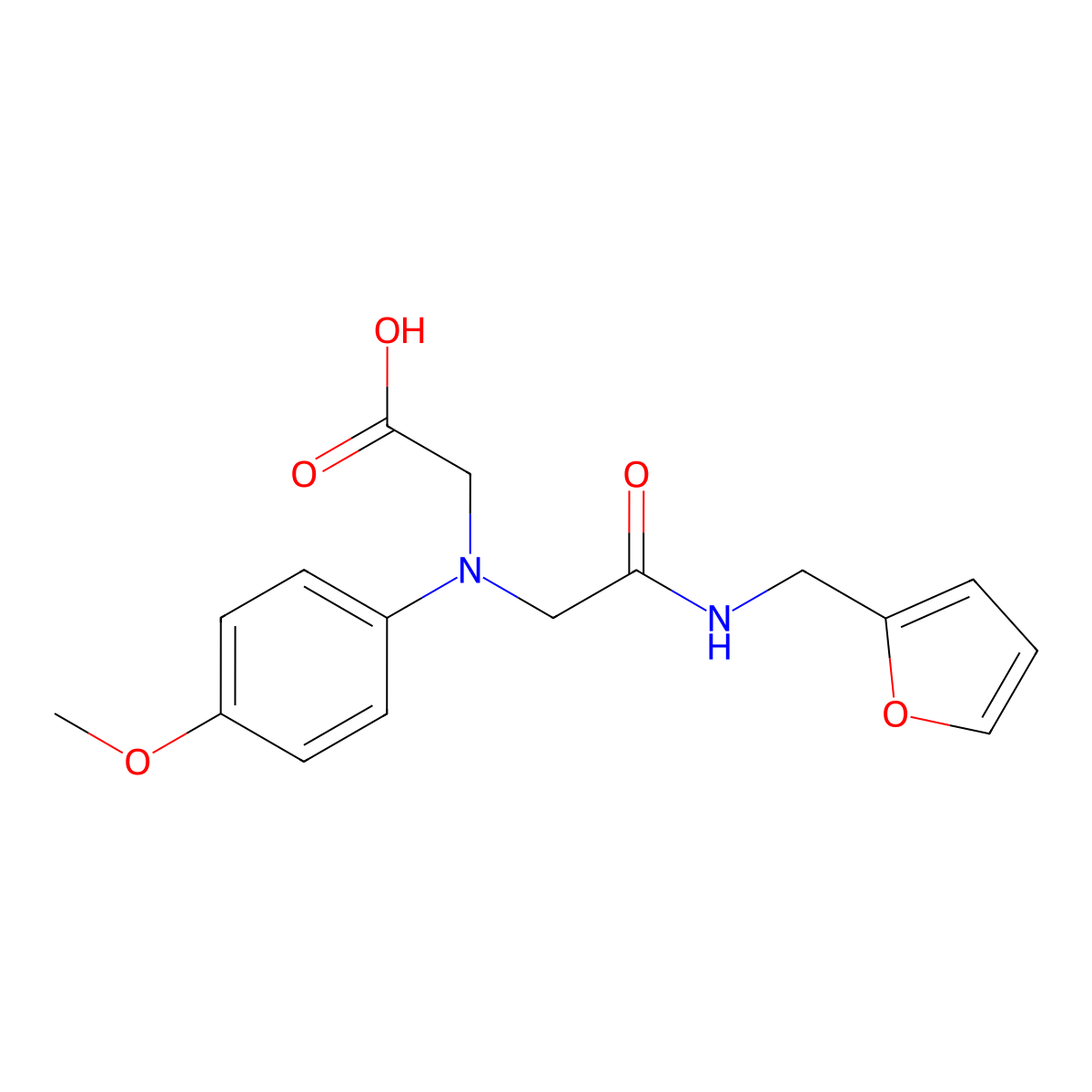 [{2-[(2-Furylmethyl)amino]-2-oxoethyl}-(4-methoxyphenyl)amino]acetic acid molecular structure, CAS 1142215-57-3
