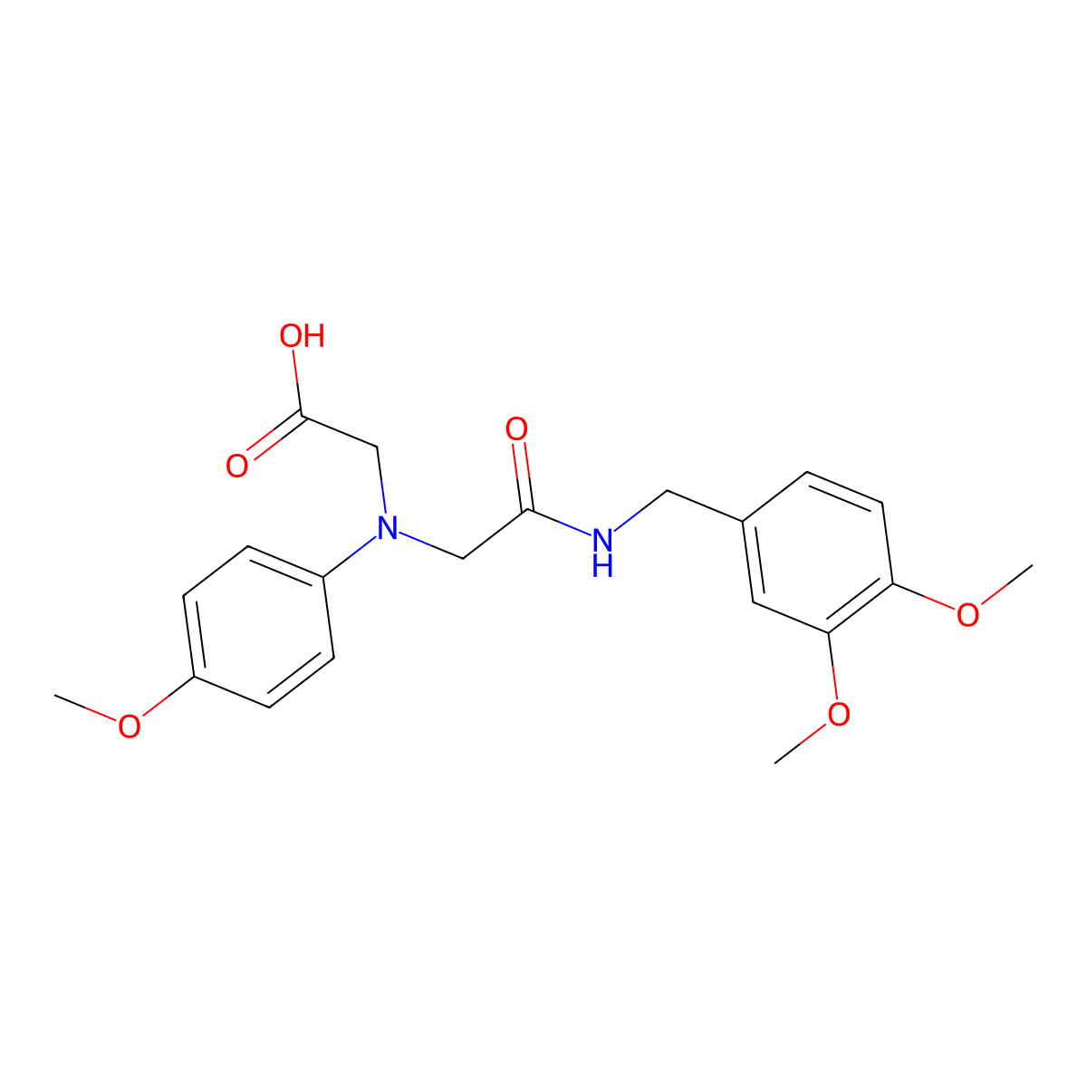 [{2-[(3,4-Dimethoxybenzyl)amino]-2-oxoethyl}-(4-methoxyphenyl)amino]acetic acid molecular structure, CAS 1142215-80-2