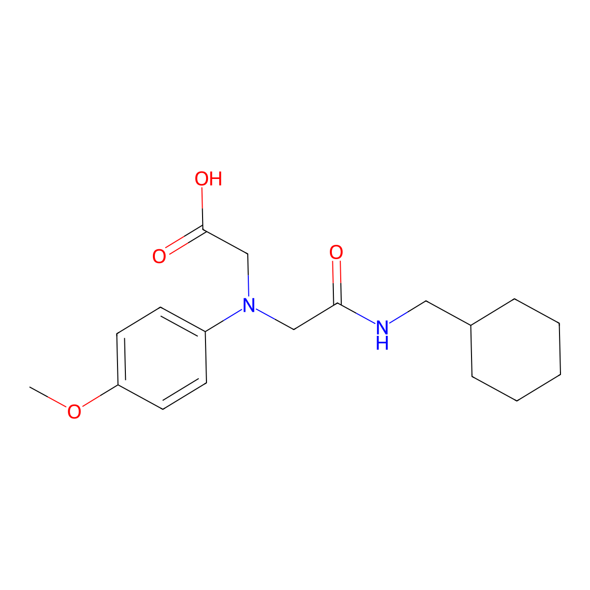 [{2-[(Cyclohexylmethyl)amino]-2-oxoethyl}-(4-methoxyphenyl)amino]acetic acid molecular structure, CAS 1142216-07-6