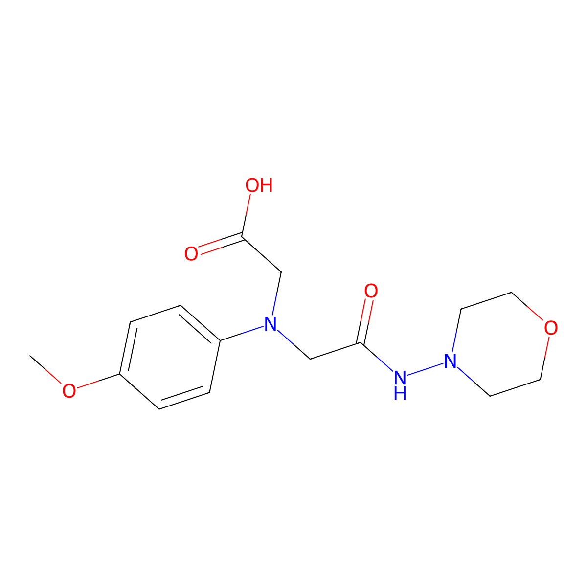 {(4-Methoxyphenyl)[2-(morpholin-4-ylamino)-2-oxoethyl]amino}acetic acid molecular structure, CAS 1142216-11-2