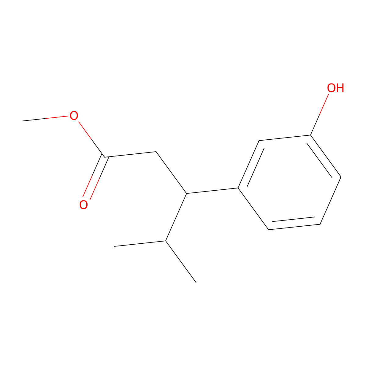 Methyl 3-(3-Hydroxyphenyl)-4-methylpentanoate molecular structure, CAS 1142224-26-7