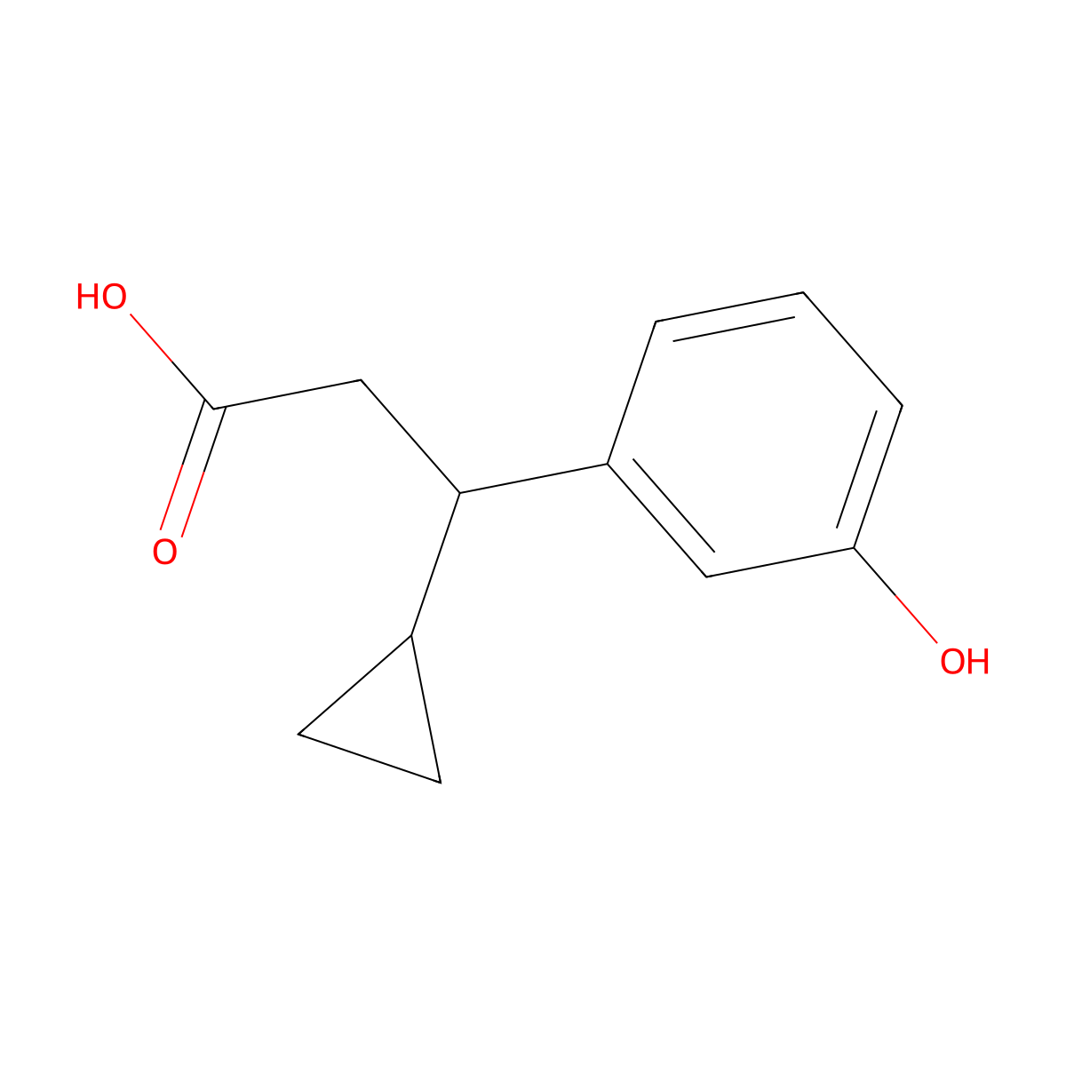 3-Cyclopropyl-3-(3-hydroxyphenyl)propanoic acid molecular structure, CAS 1142224-60-9