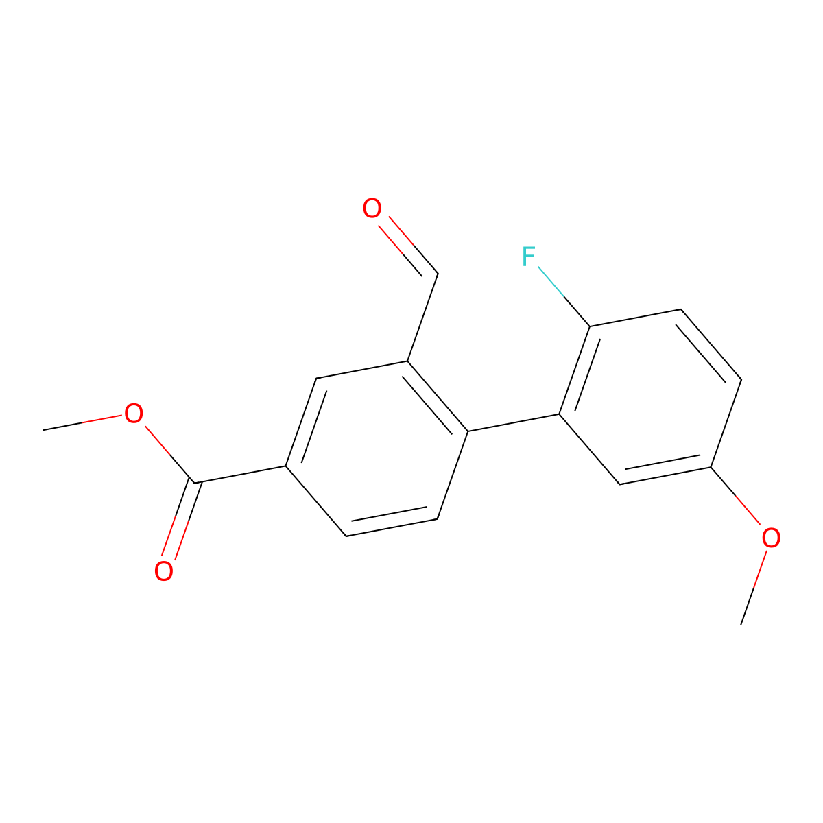 2'-Fluoro-2-formyl-5'-methoxy-biphenyl-4-carboxylic acid methyl ester molecular structure, CAS 1142227-20-0
