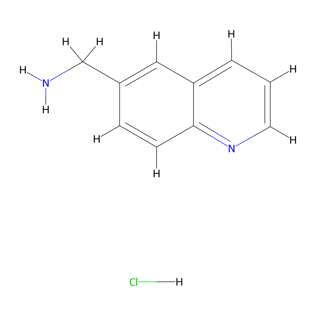 Quinolin-6-ylmethanamine hydrochloride molecular structure, CAS 114223-89-1