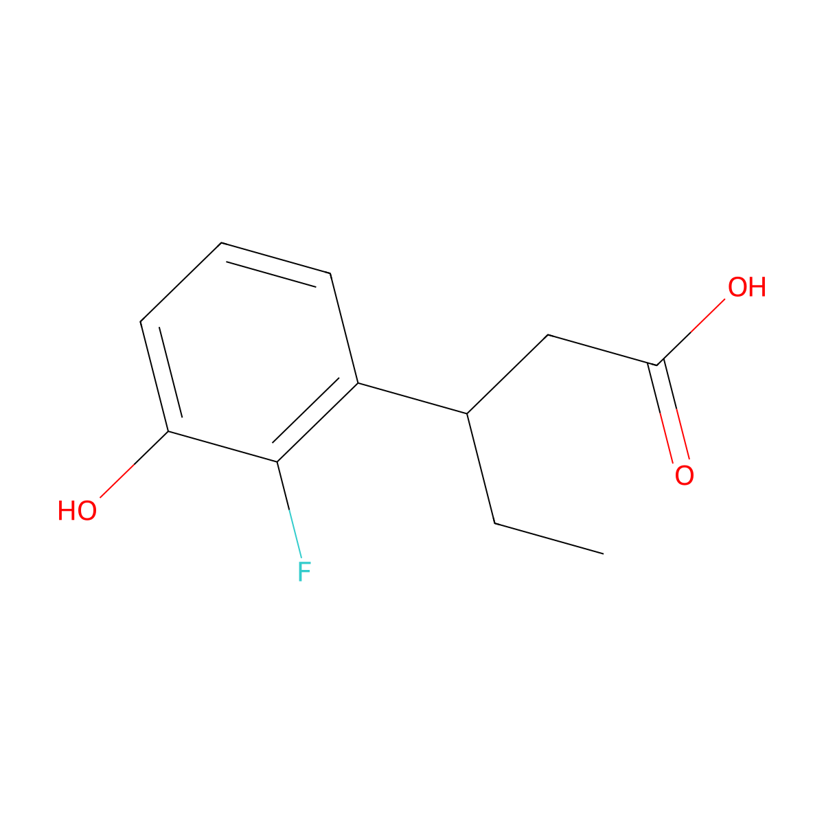 3-(2-Fluoro-3-hydroxyphenyl)pentanoic acid molecular structure, CAS 1142230-96-3