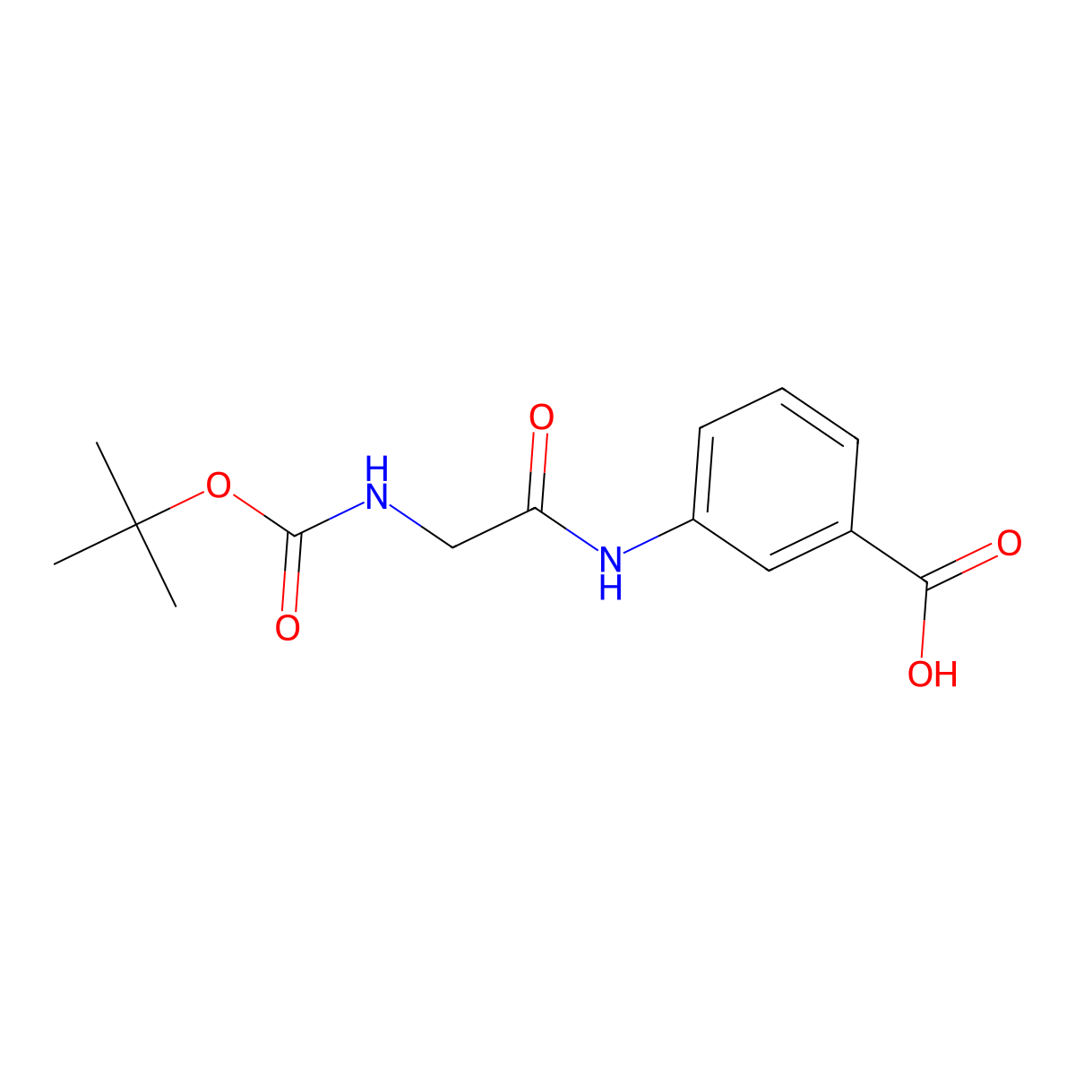 3-[[2-[(2-Methylpropan-2-yl)oxycarbonylamino]acetyl]amino]benzoic acid molecular structure, CAS 1142238-97-8