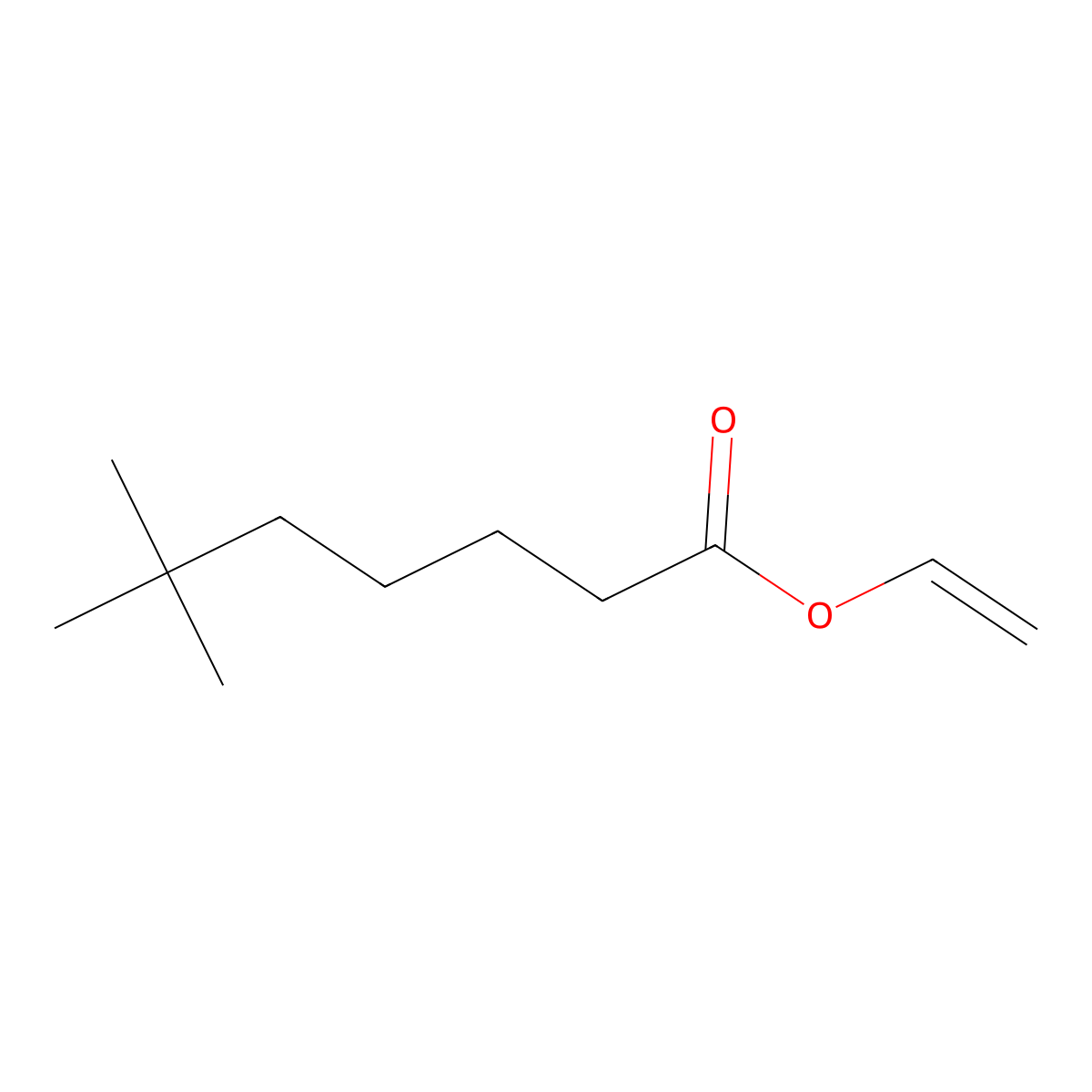 Neononanoic acid, ethenyl ester molecular structure, CAS 114238-41-4