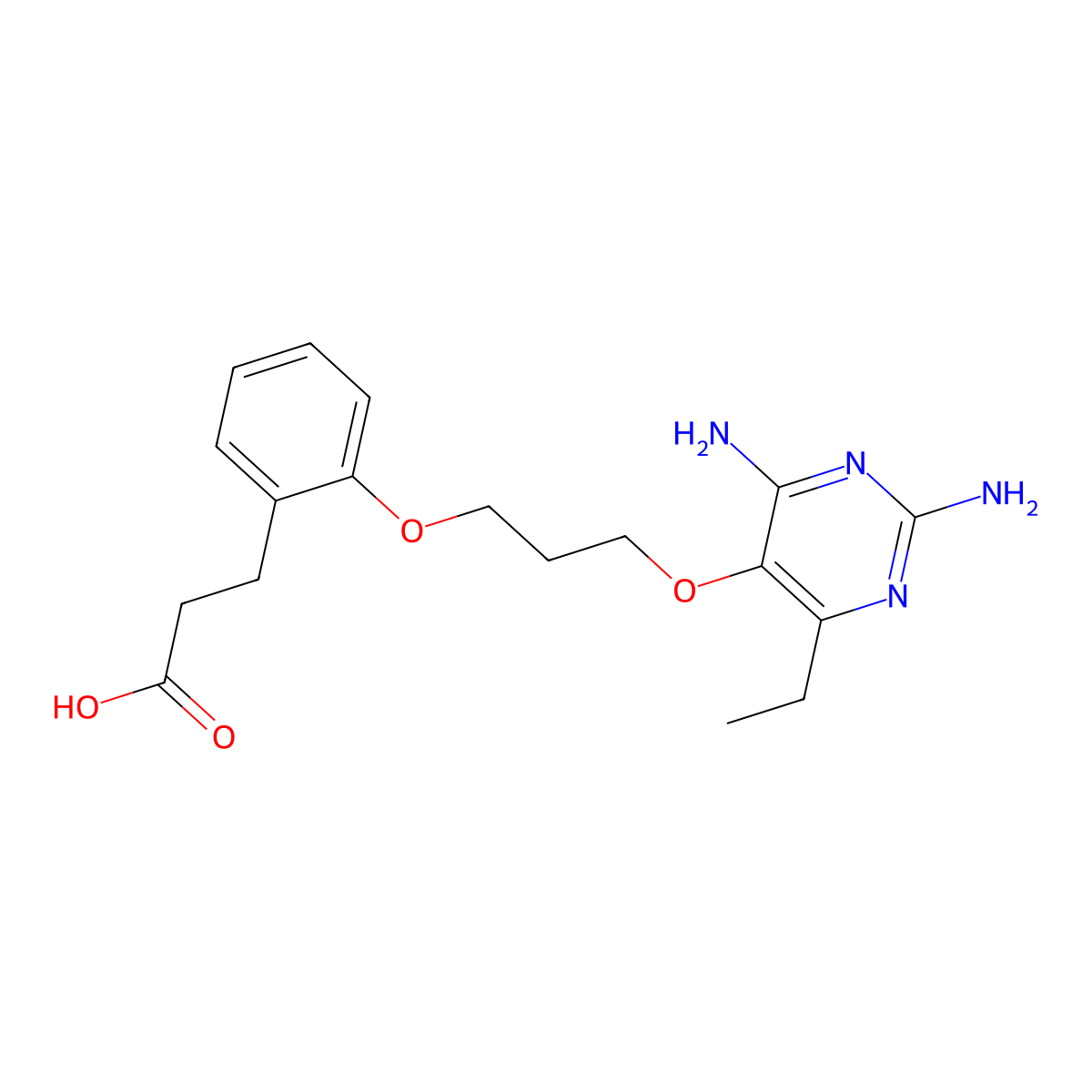 3-(2-{3-[(2,4-Diamino-6-Ethylpyrimidin-5-Yl)oxy]propoxy}phenyl)propanoic Acid molecular structure, CAS 1142407-81-5