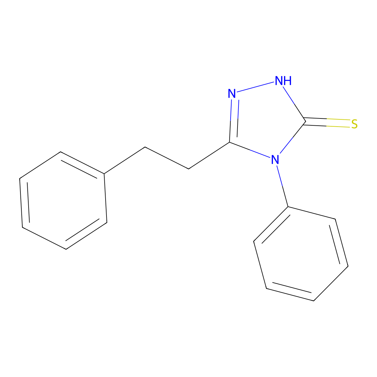 4-phenyl-5-(2-phenylethyl)-4H-1,2,4-triazole-3-thiol molecular structure, CAS 114246-71-8