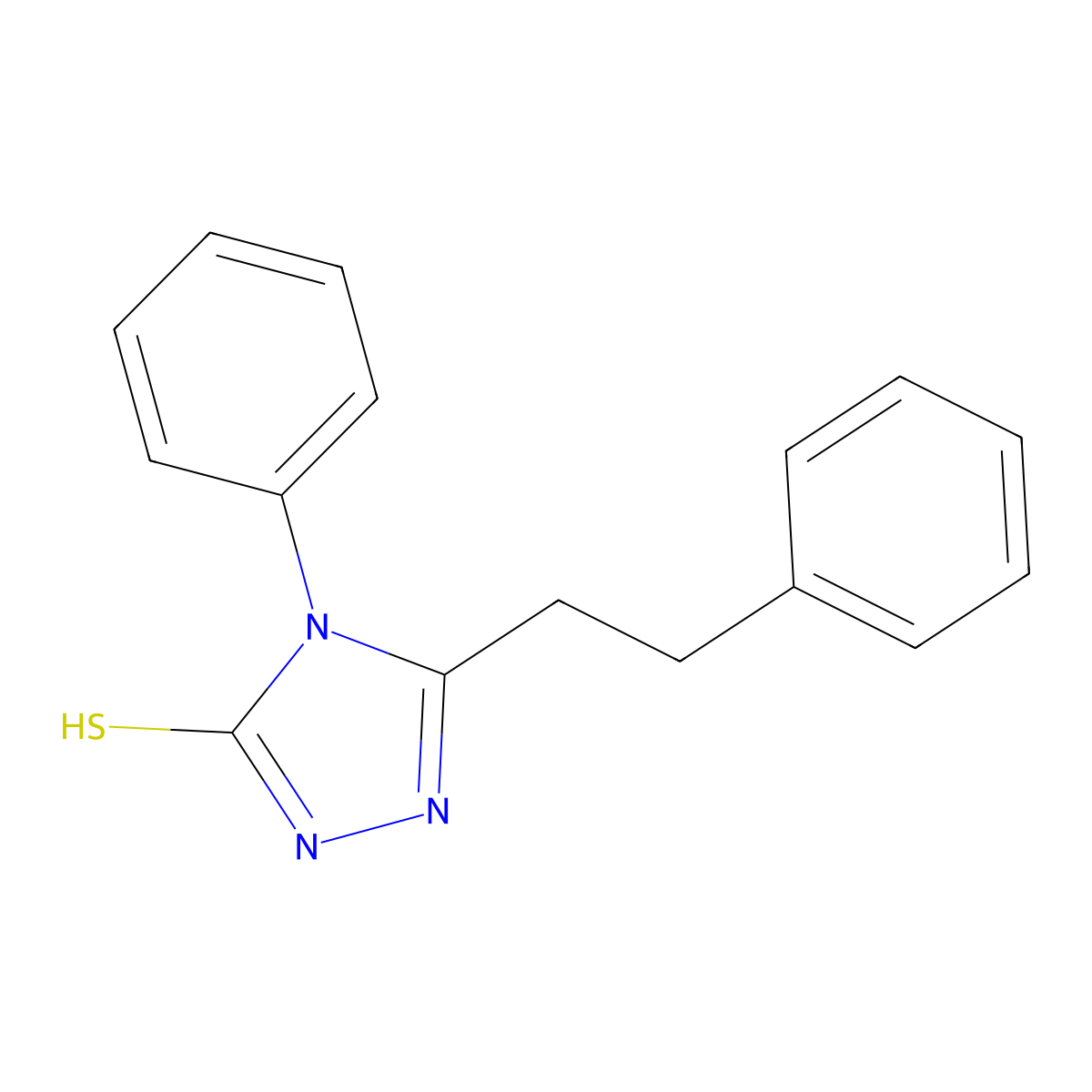 4-phenyl-5-(2-phenylethyl)-4H-1,2,4-triazole-3-thiol molecular structure, CAS 114246-71-8